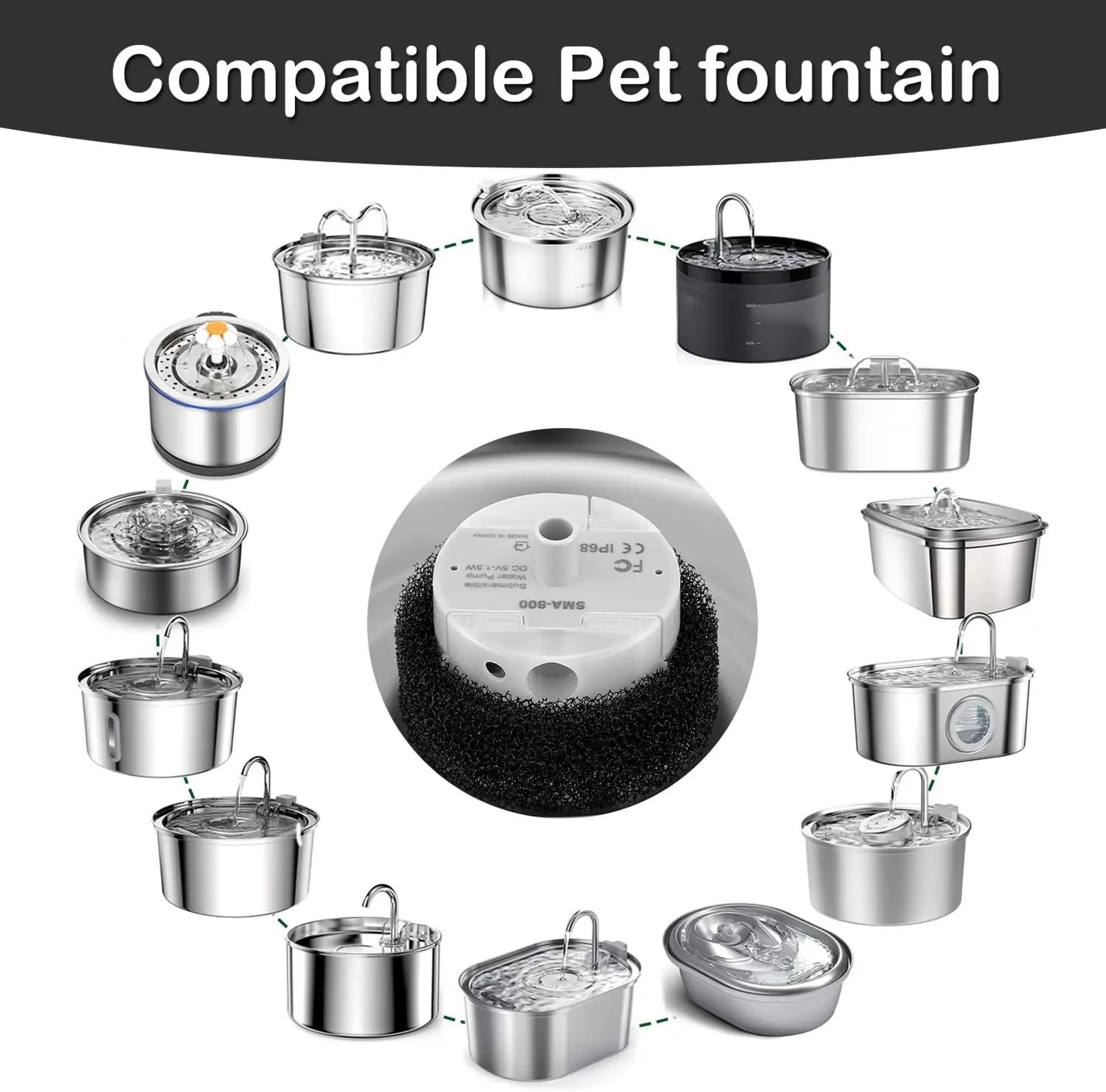 USB Submersible Water Pump For Cat Fountain SMA 800 1