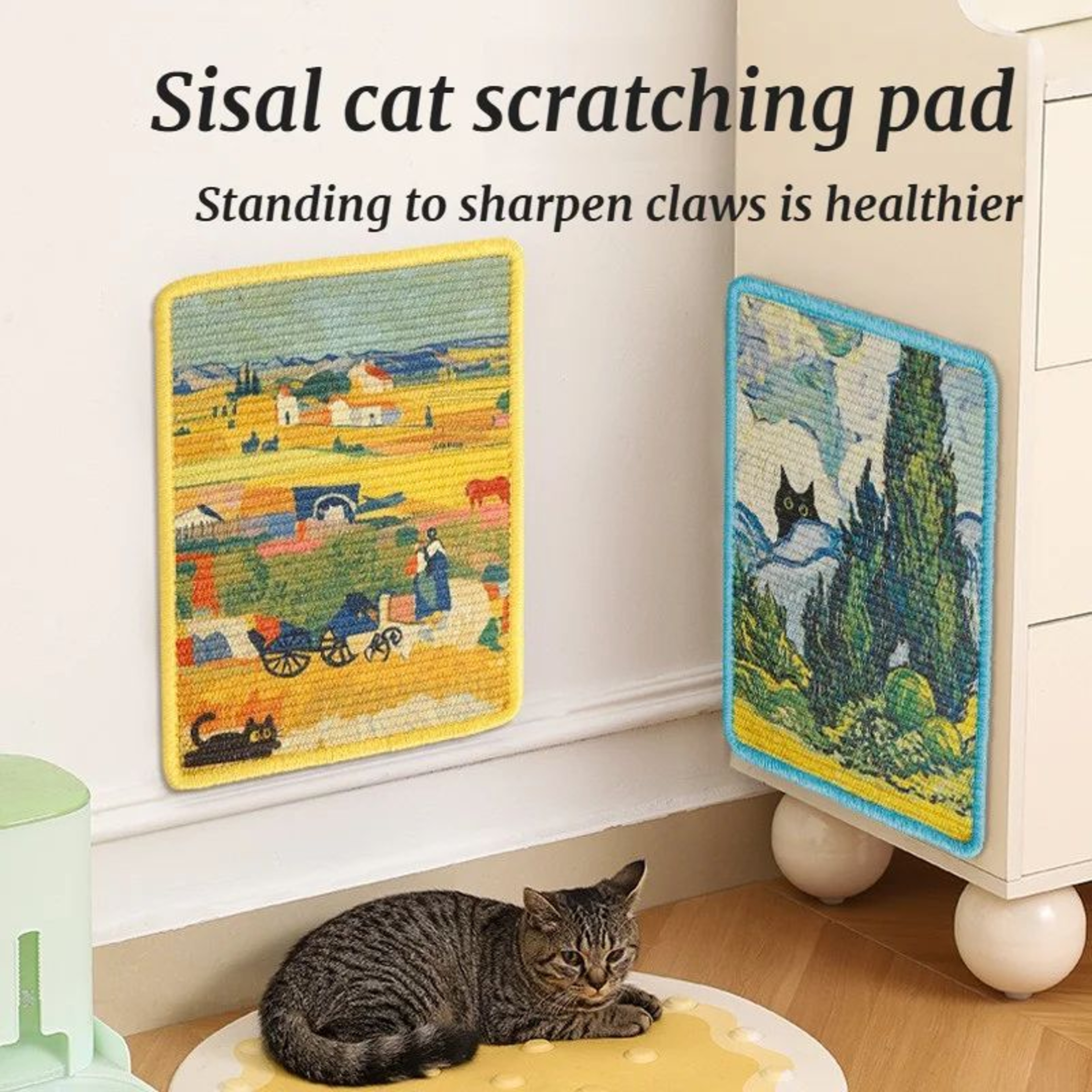 Wall Mounted Sisal Cat Scratch Mat 1