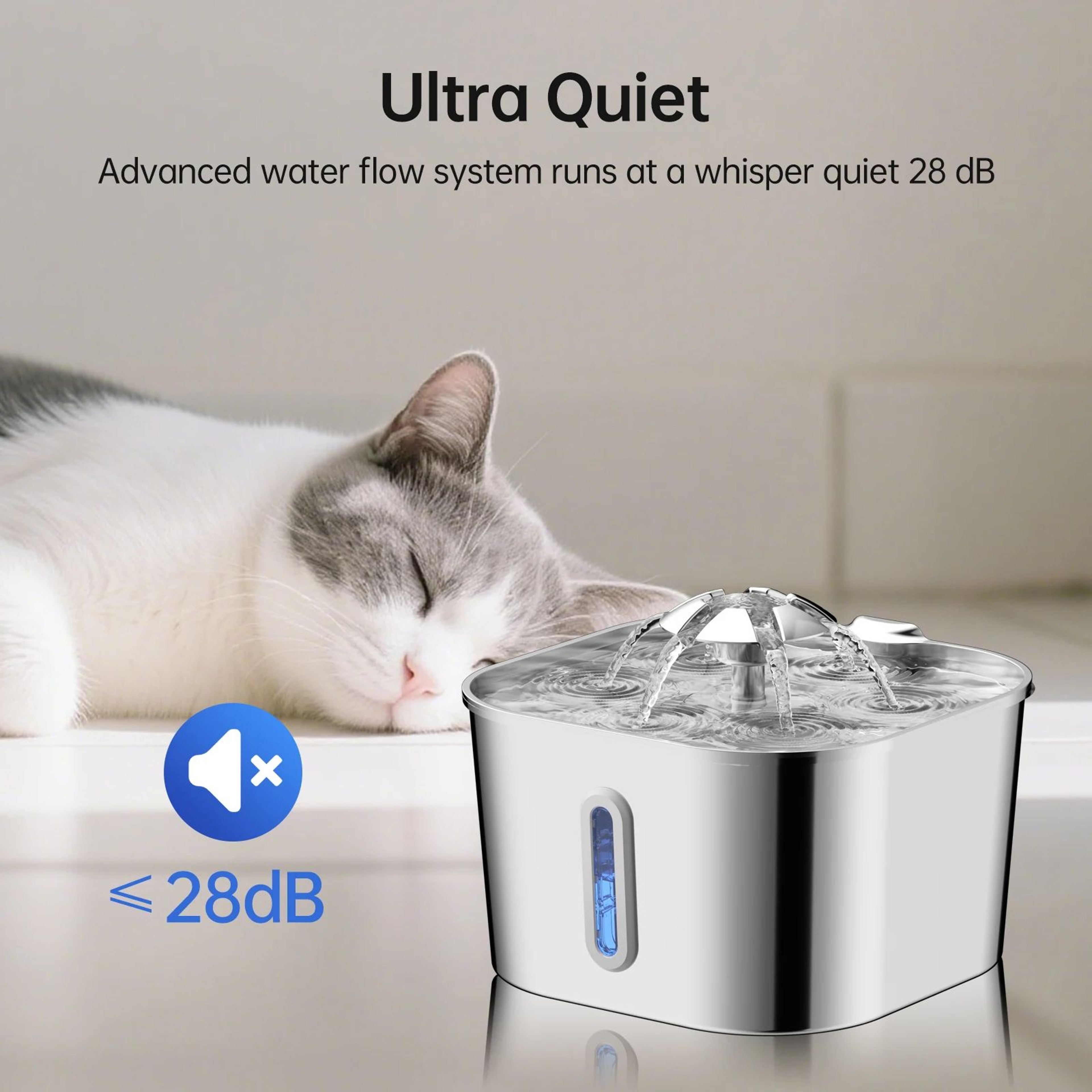 Stainless Steel Automatic Cat Water Fountain 22L 4