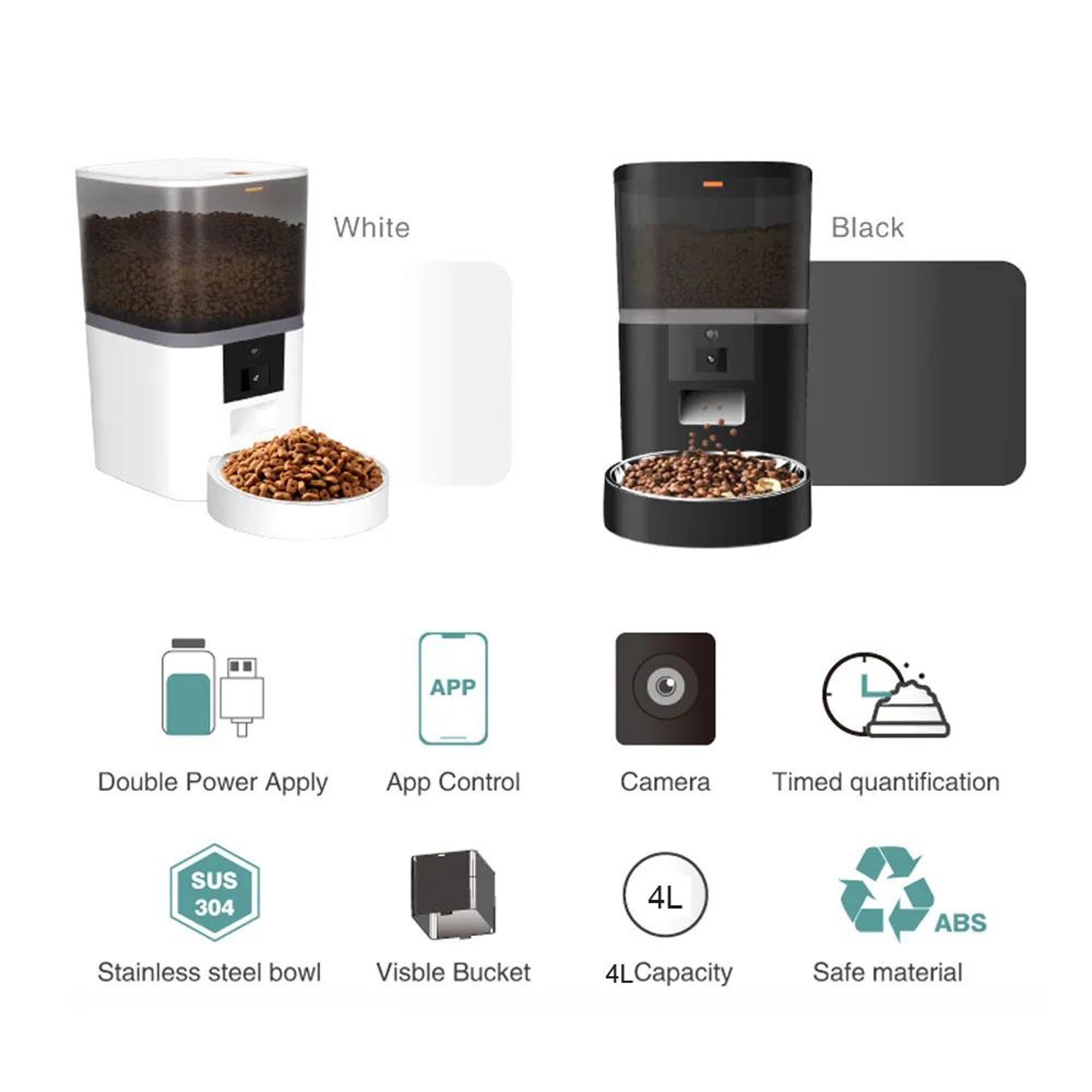 Smart Automatic Pet Feeder With HD Camera 4L 5