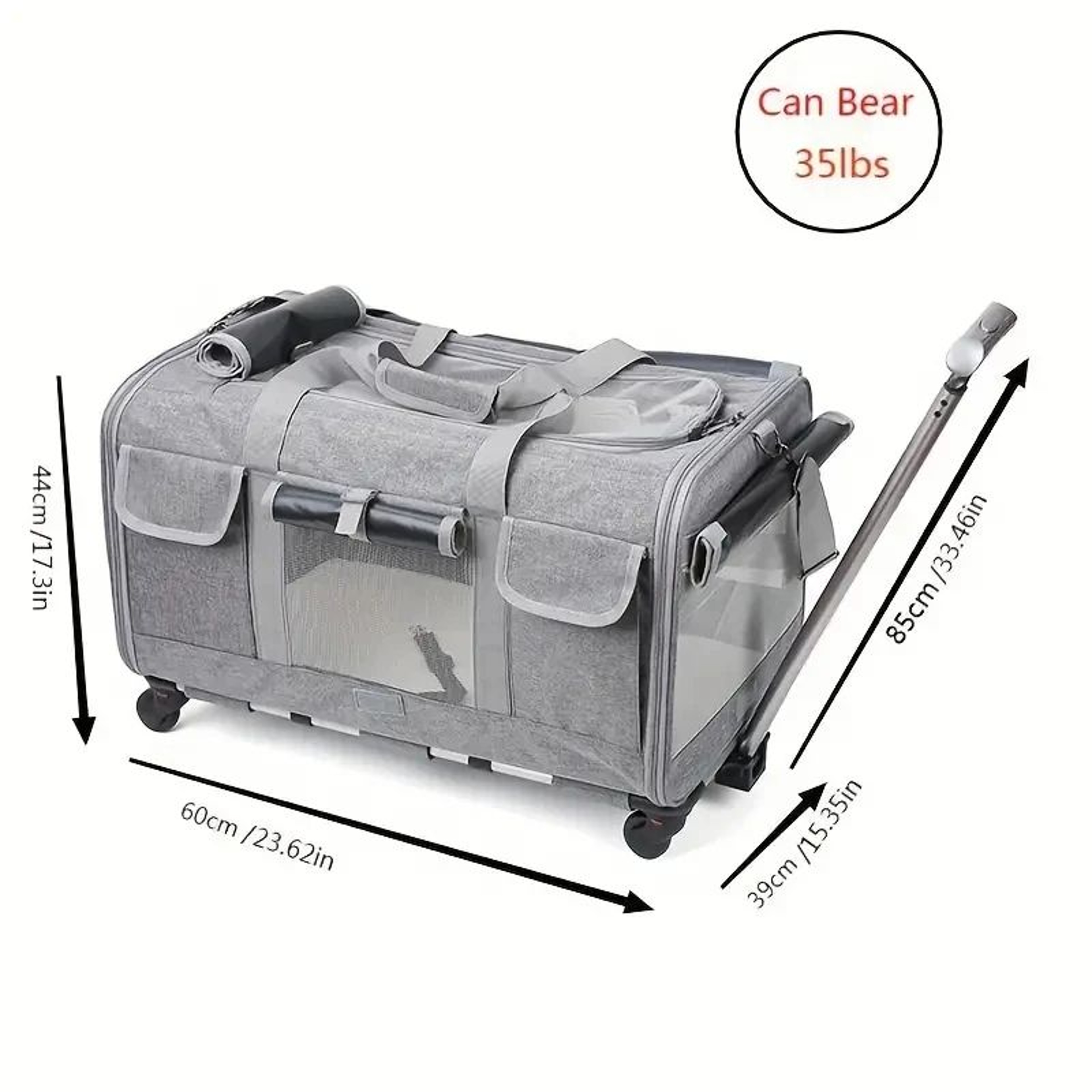 Extra Large Foldable Pet Travel Carrier With Trolley 3