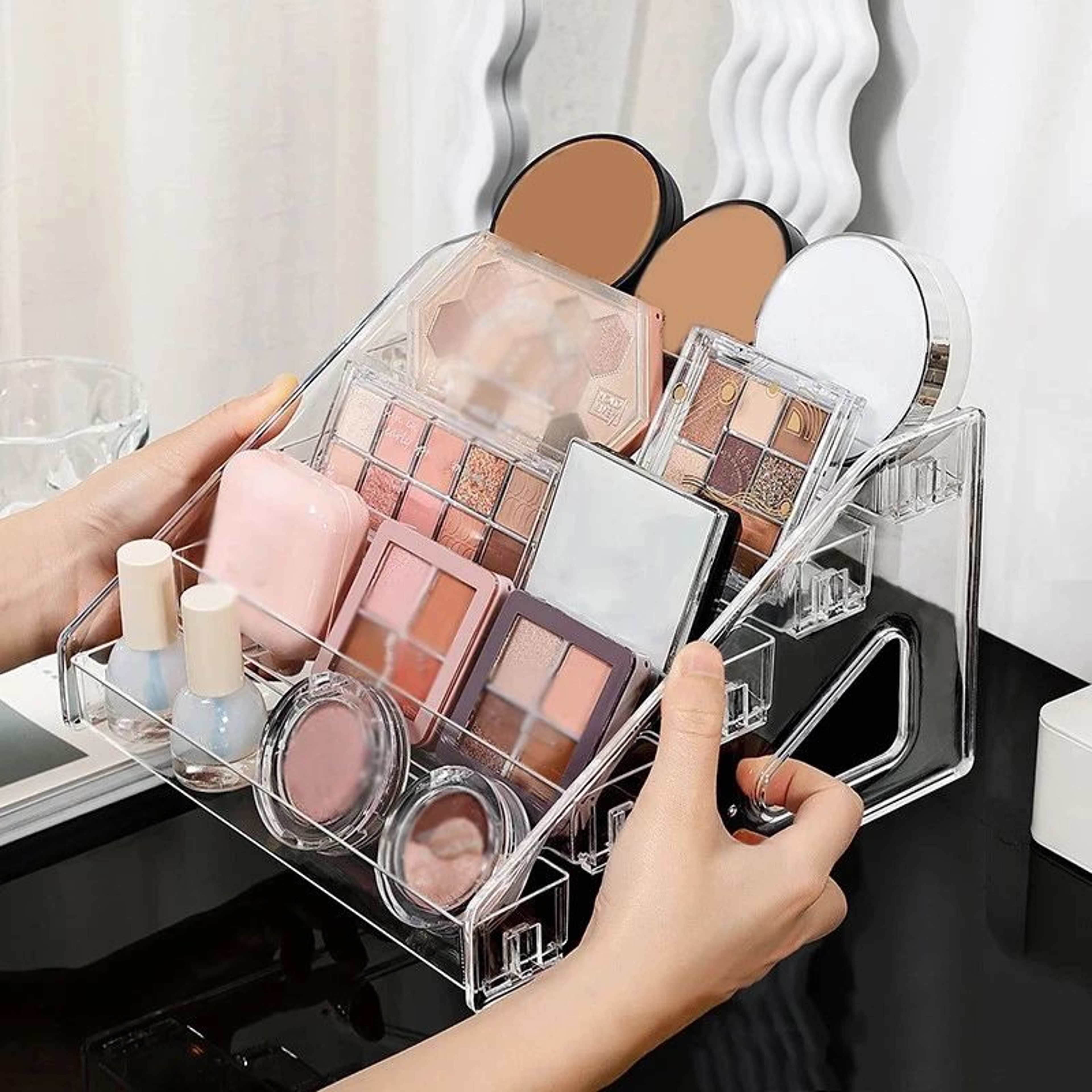 Clear Acrylic Tiered Display Organizer Stand 1