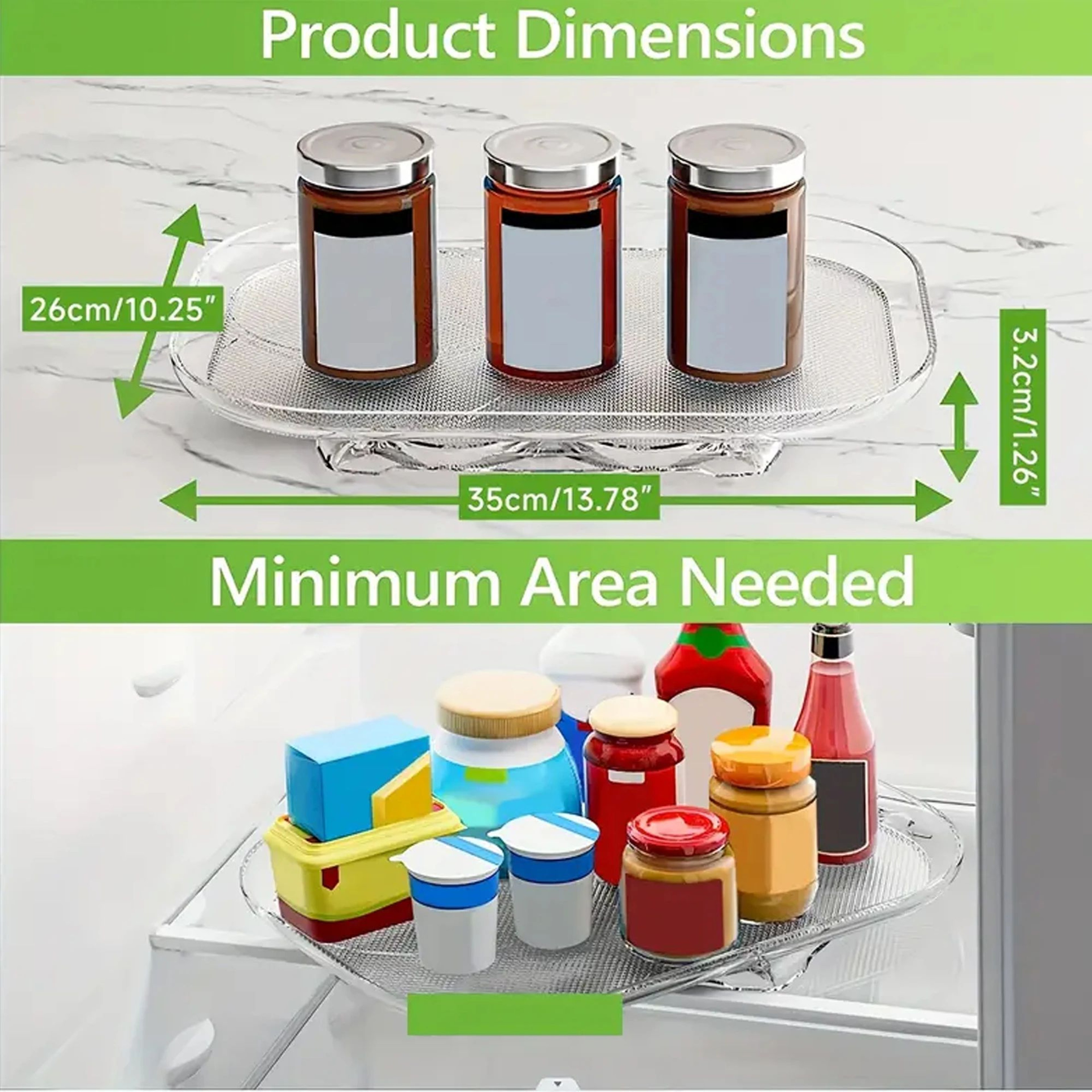 360 Degree Rotating Refrigerator Storage Tray 5