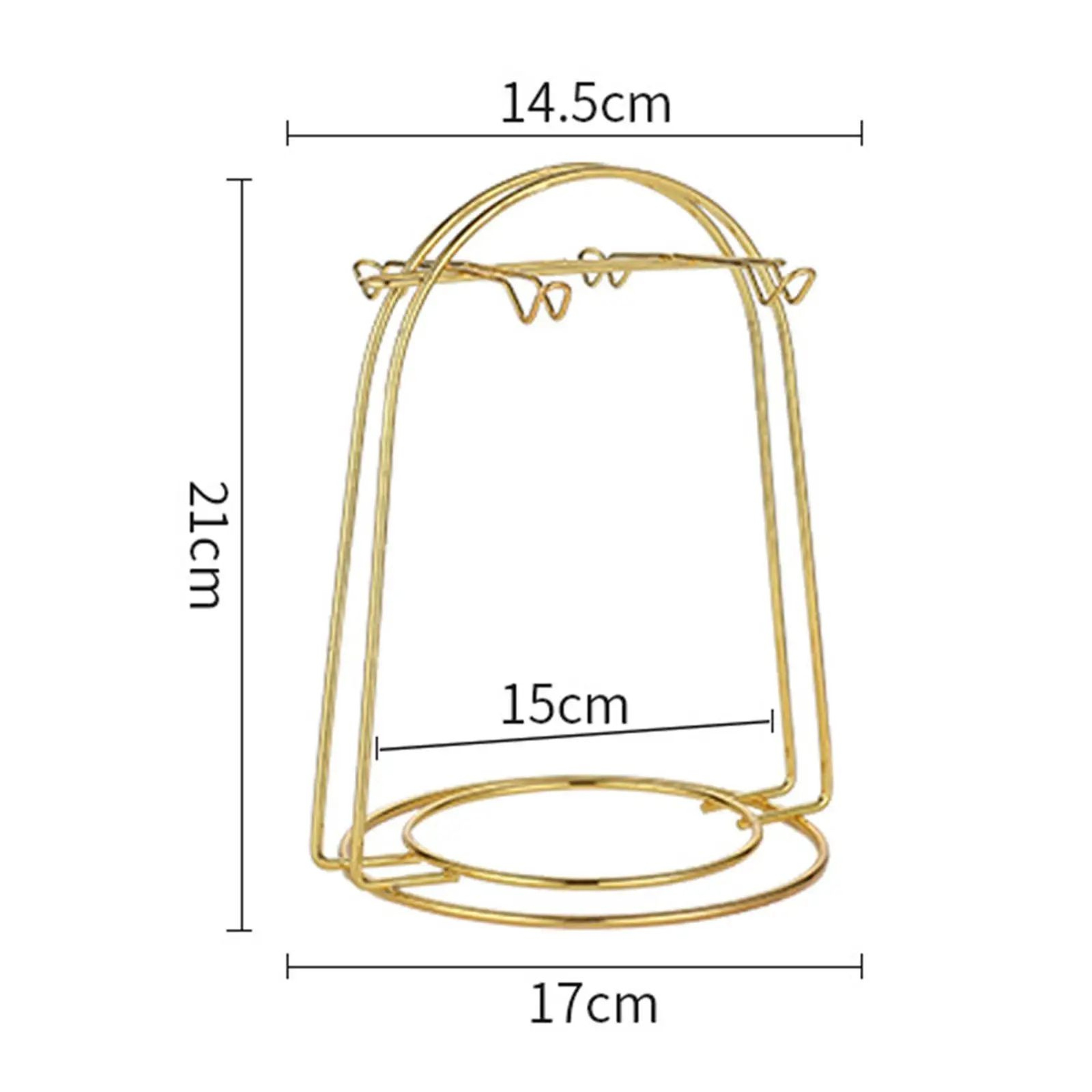 Golden Tea Cup And Saucer Display Stand Rack 5