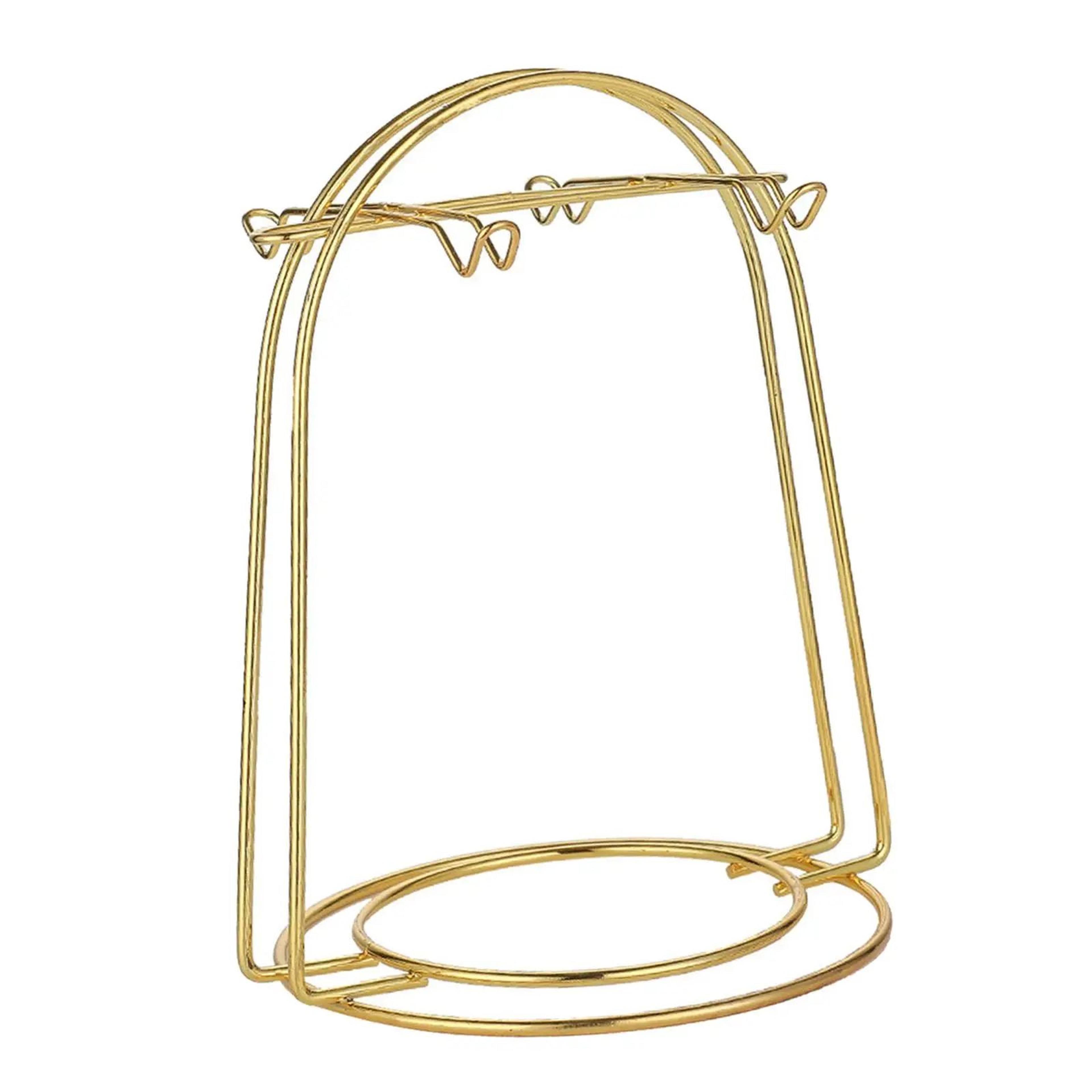 Golden Tea Cup And Saucer Display Stand Rack 6