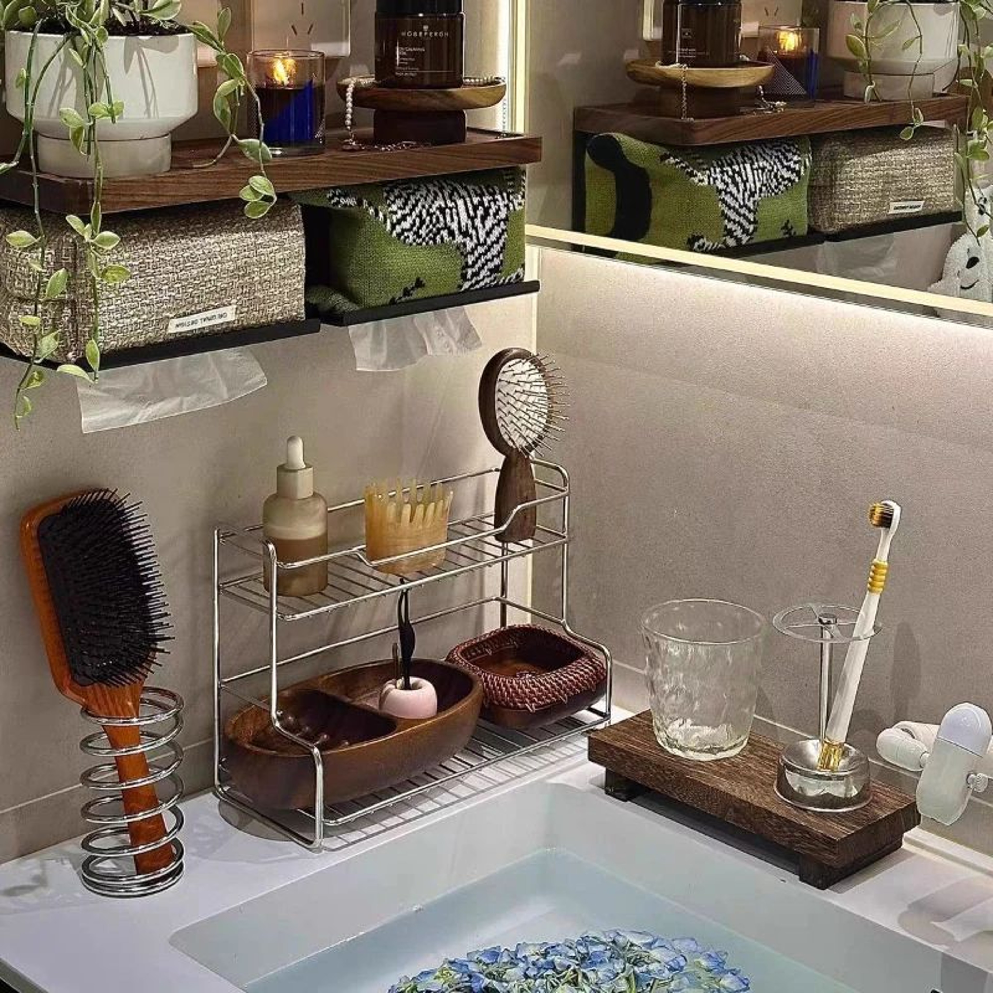 Minimalist Double Layer Bathroom Storage Rack 2