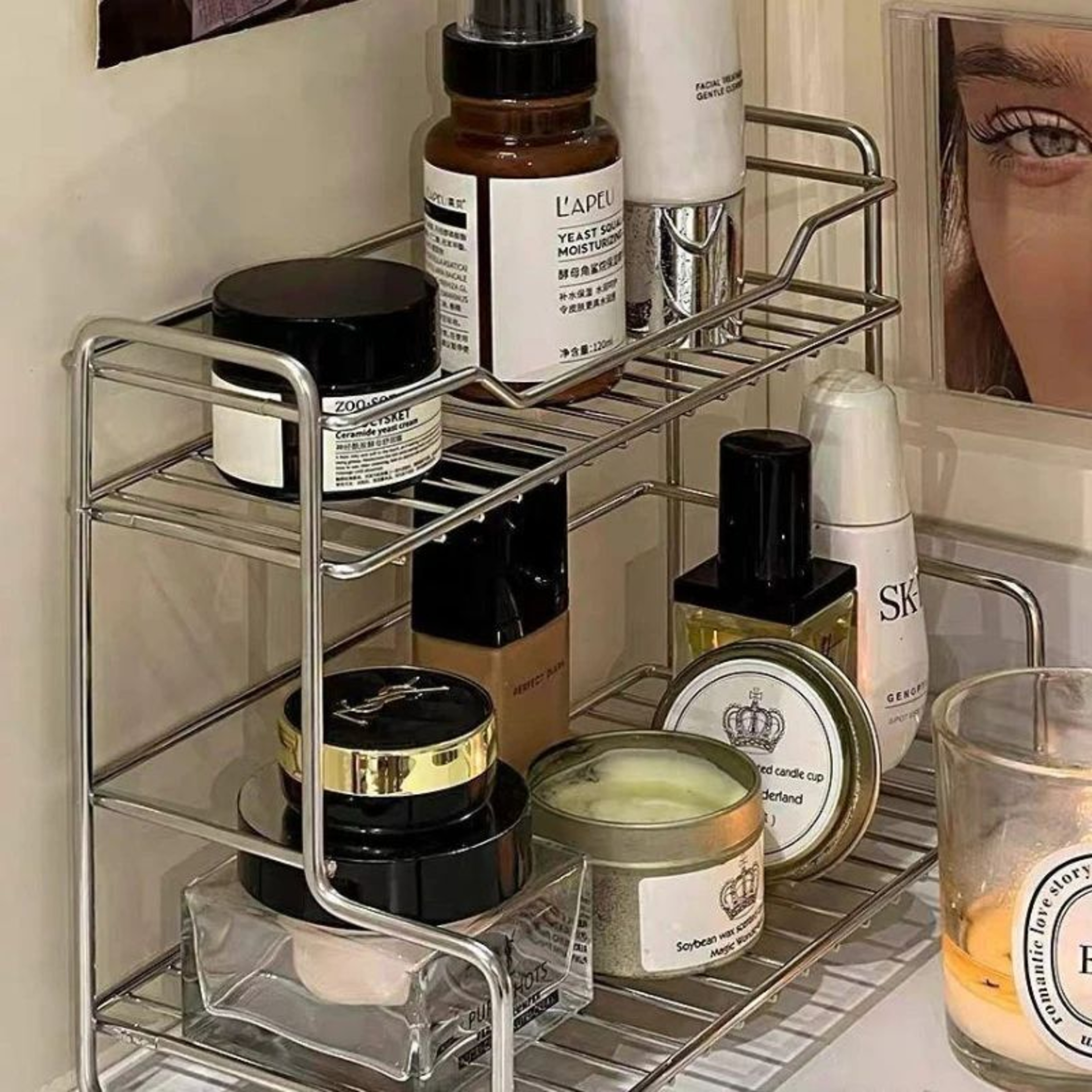 Minimalist Double Layer Bathroom Storage Rack 3