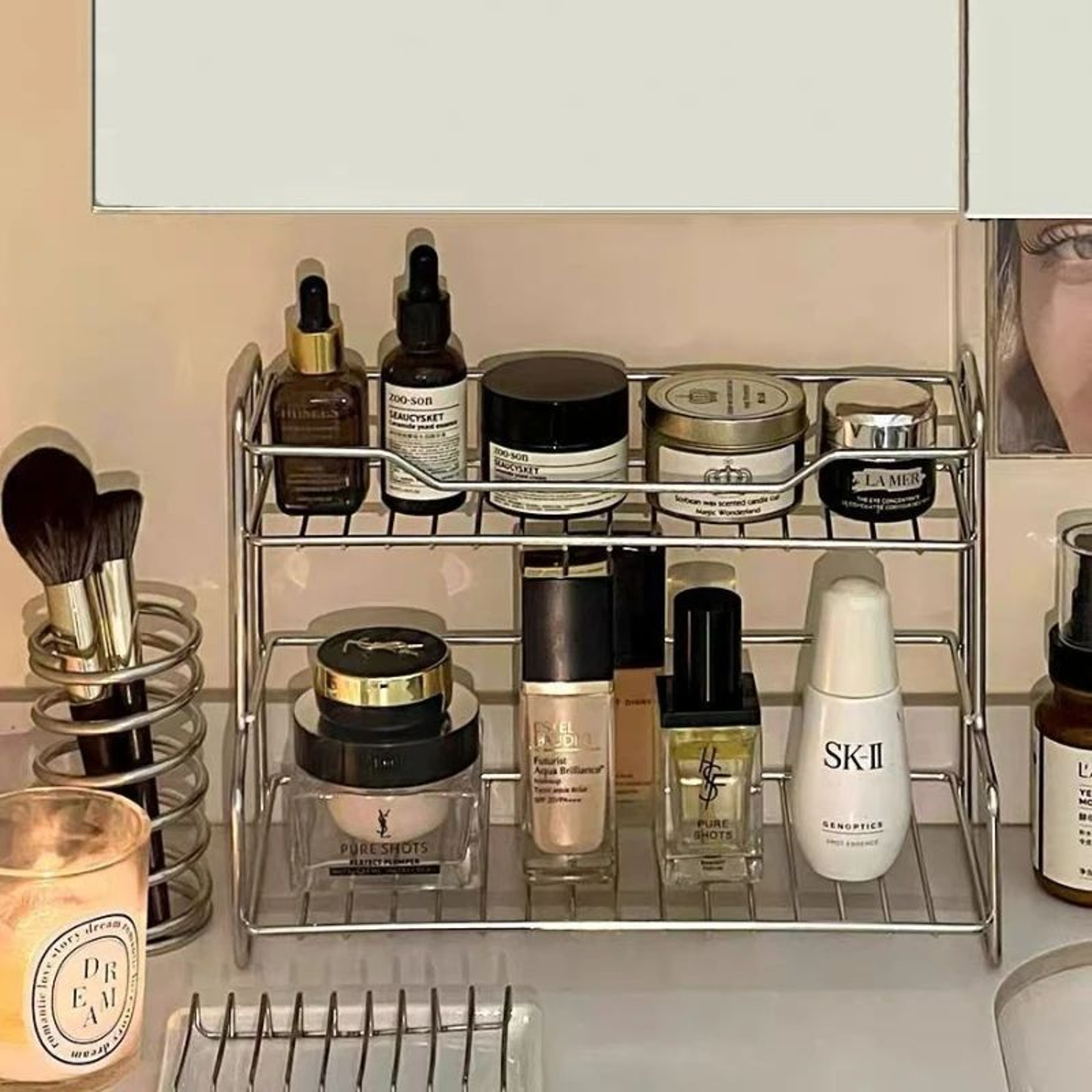 Minimalist Double Layer Bathroom Storage Rack 4