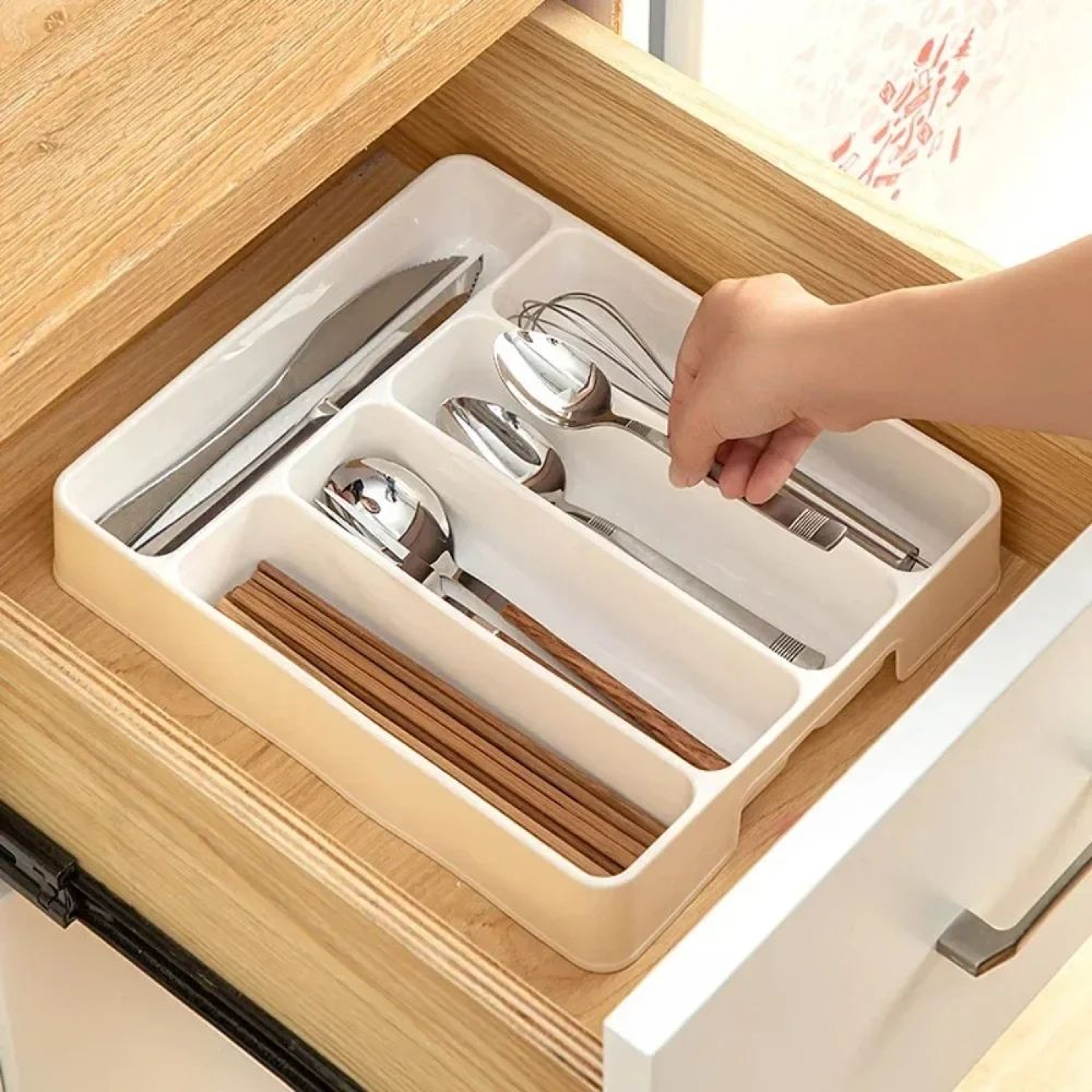Cutlery Organizer Tray With 4 To 5 Compartments For Kitchen Drawers 1