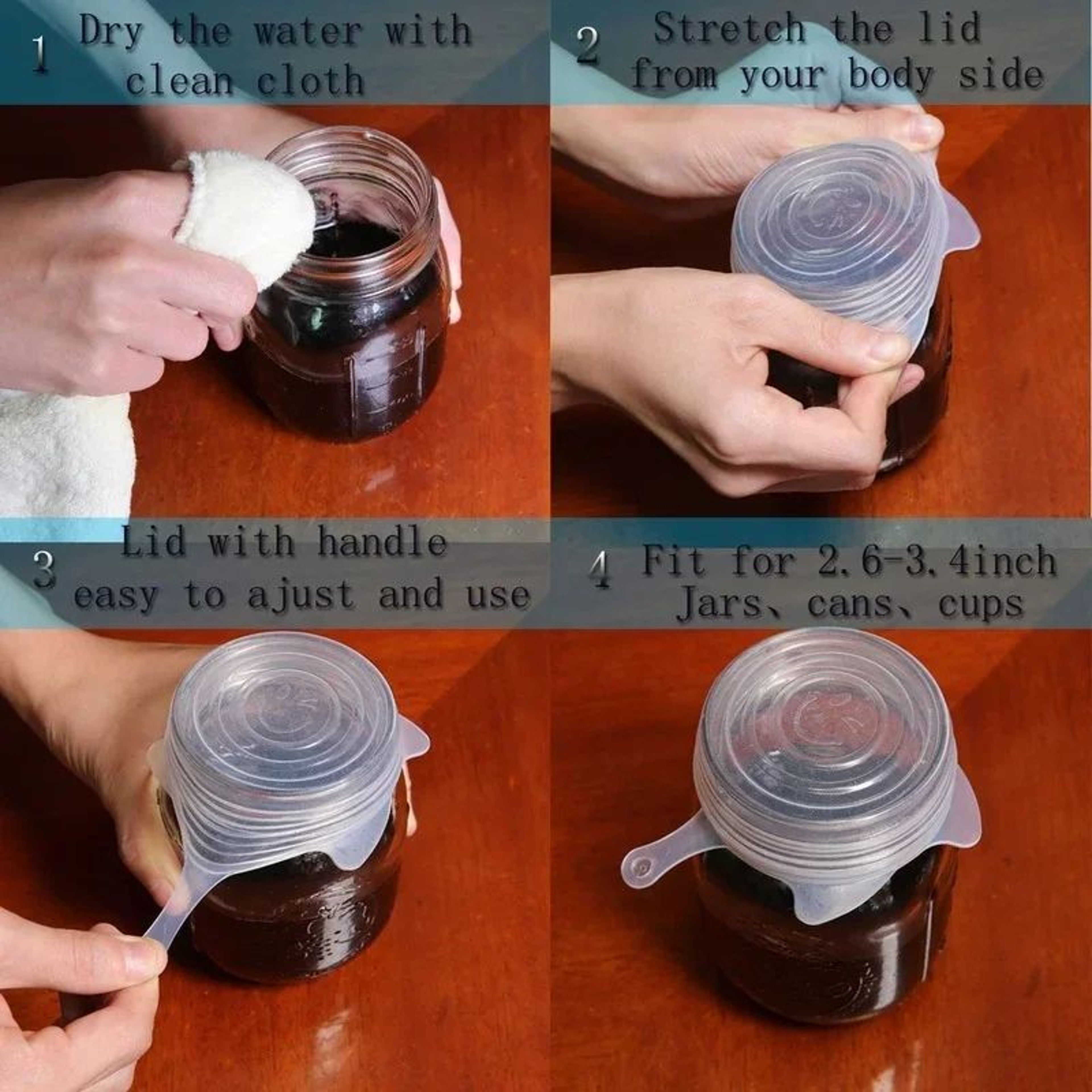 Reusable Silicone Stretch Lids Set For Cups Cans And Mason Jars 5