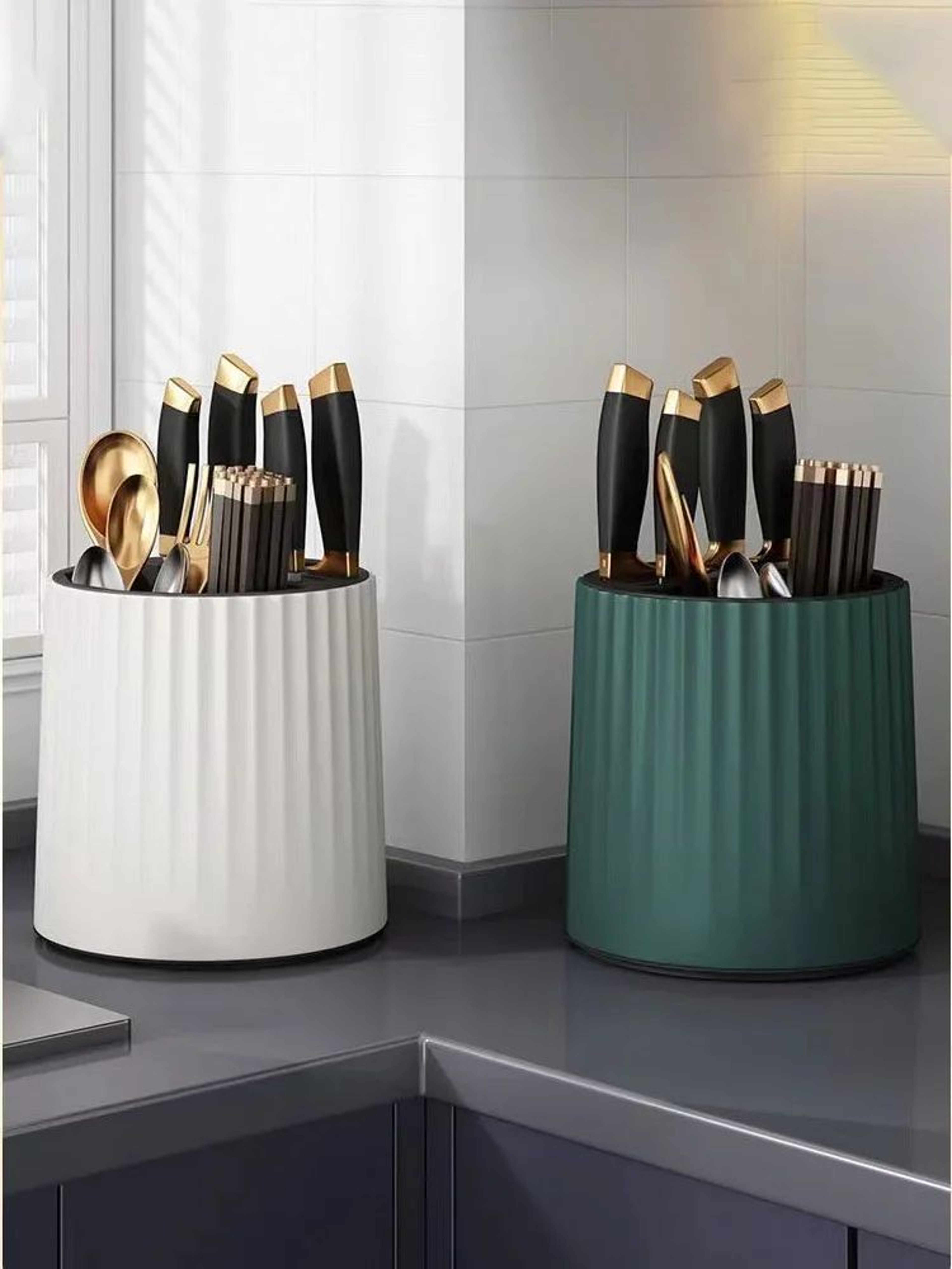 Rotating Knife And Cutlery Holder Kitchen Organizer Stand 9