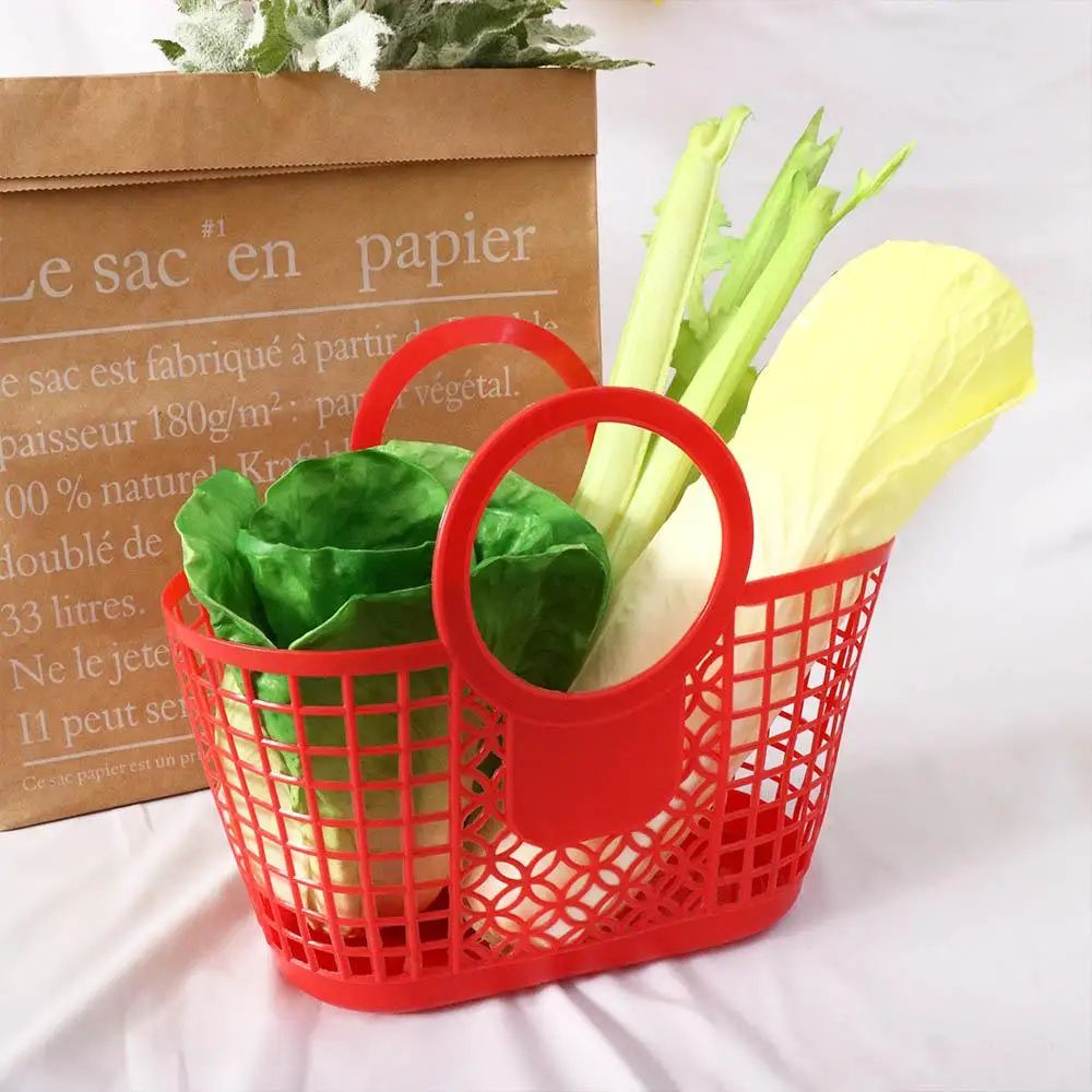 Portable Hollow Plastic Storage Basket For Kitchen And Home Organization 7