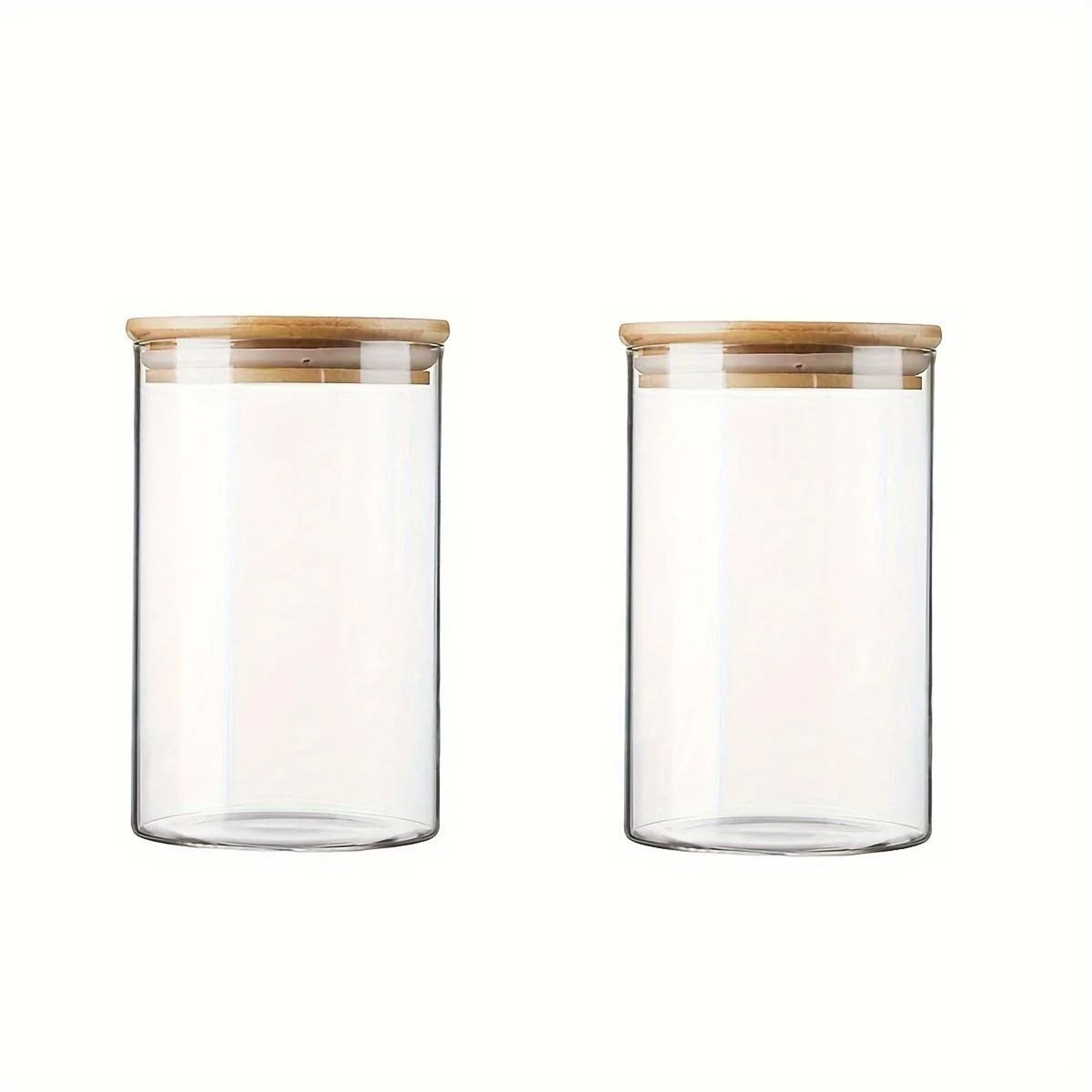 Glass Storage Jar Set With Bamboo Lids For Kitchen Organization 8