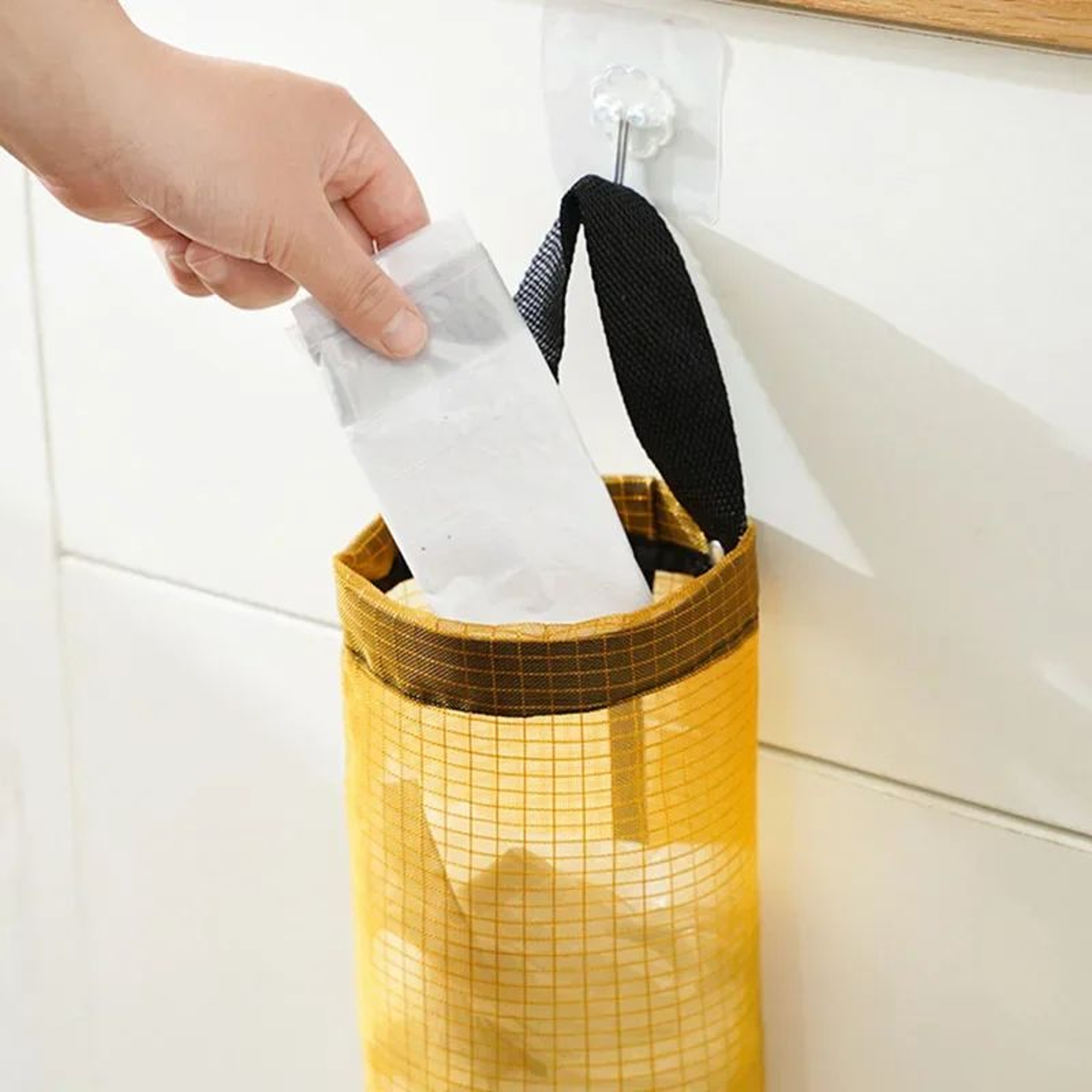 Wall Mounted Trash Bag Dispenser Storage Pouch Organizer 2
