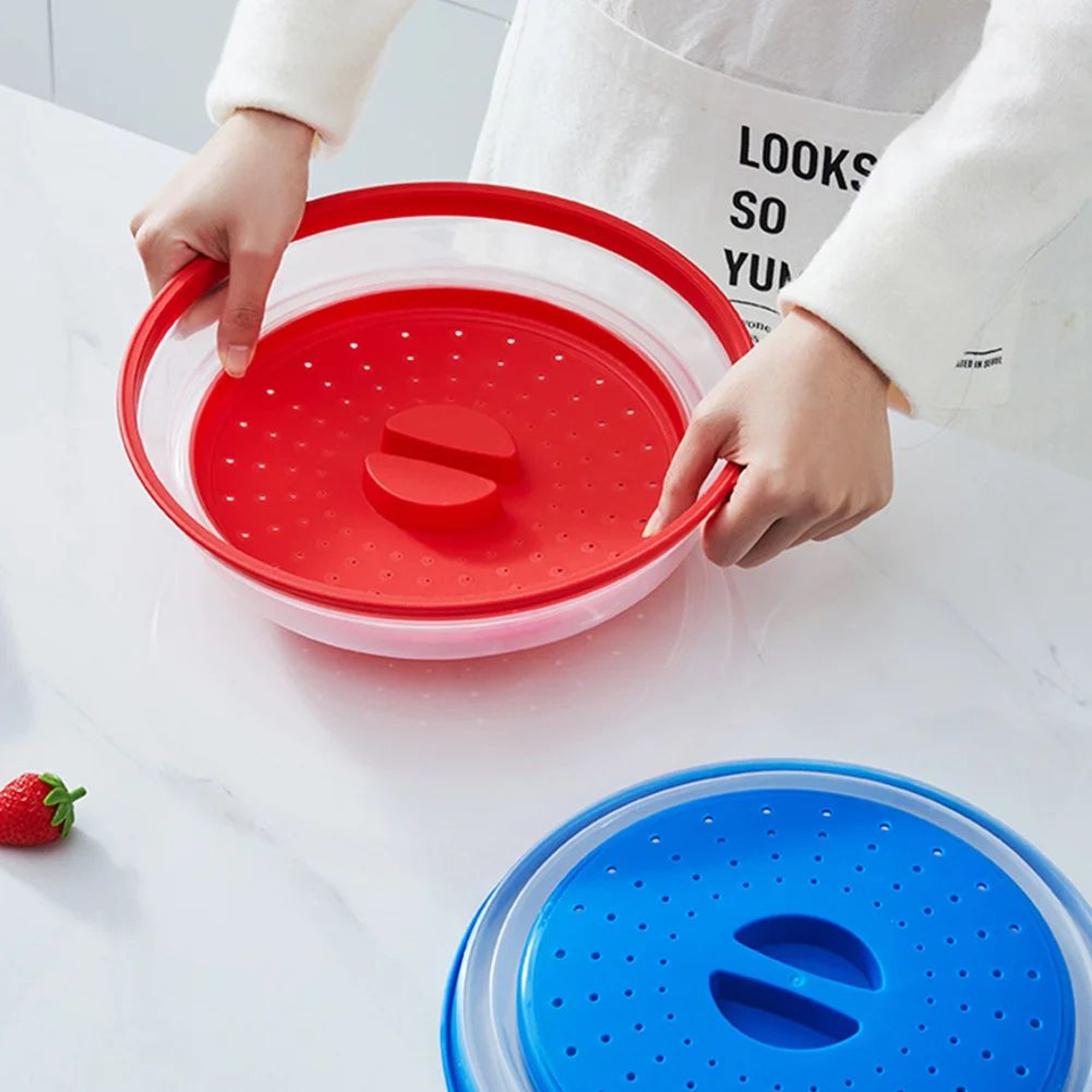 Foldable Silicone Microwave Splatter Cover With Storage Hook 5