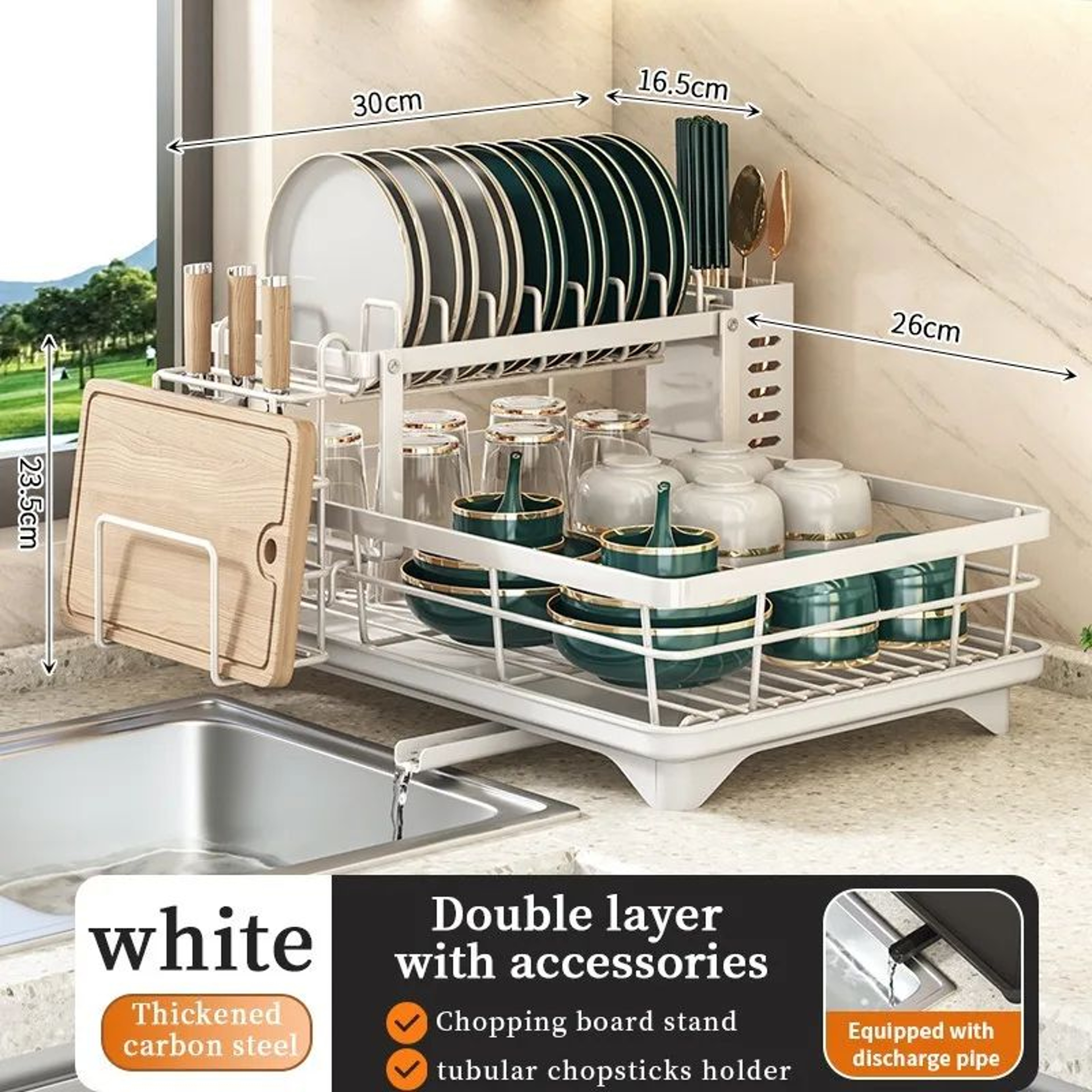 Adjustable Stainless Steel Dish Drying Rack Organizer 10