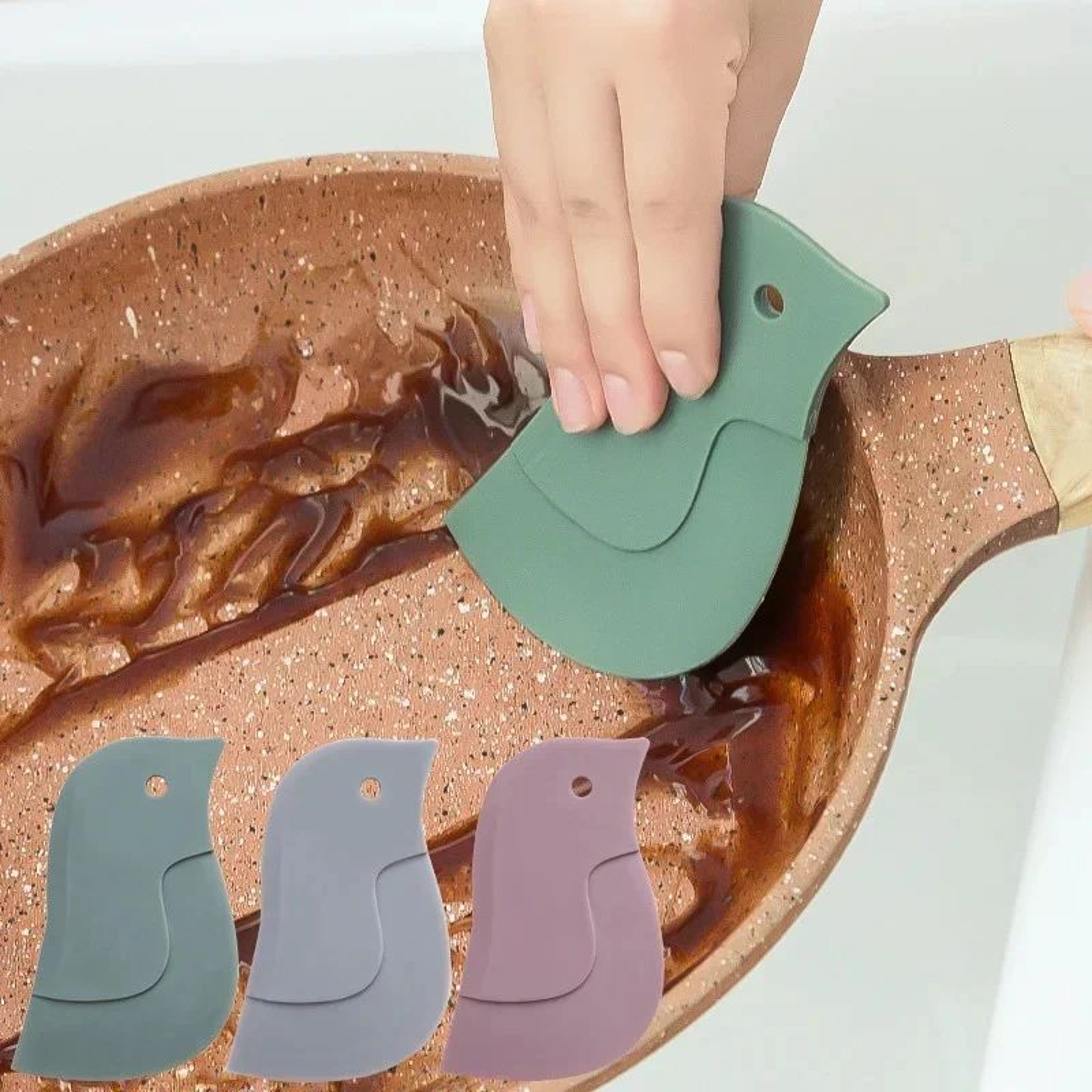 Multifunctional Silicone Kitchen Scraper Cleaning Tool 1