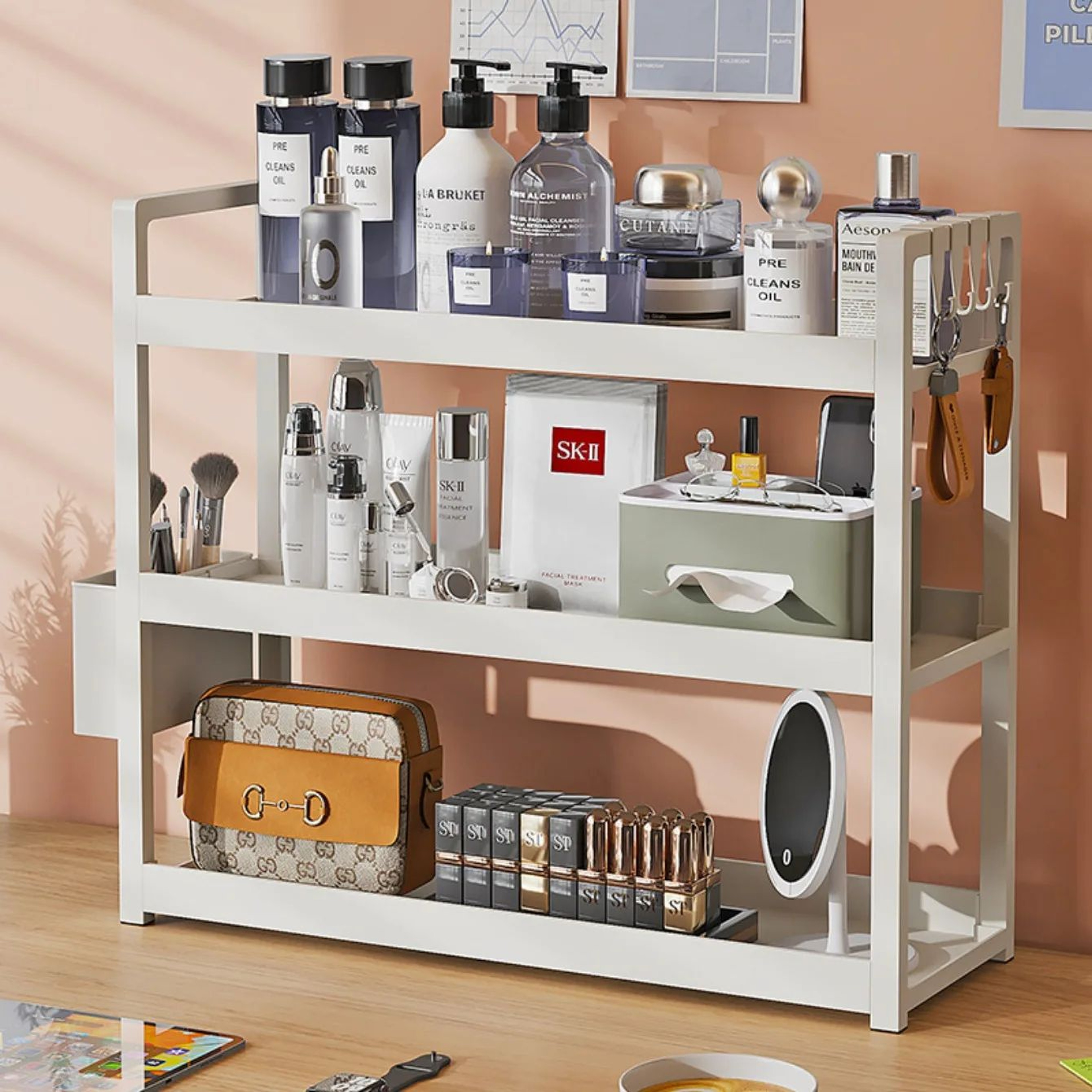 3 Tier Multifunctional Desktop Storage Shelf Organizer 1