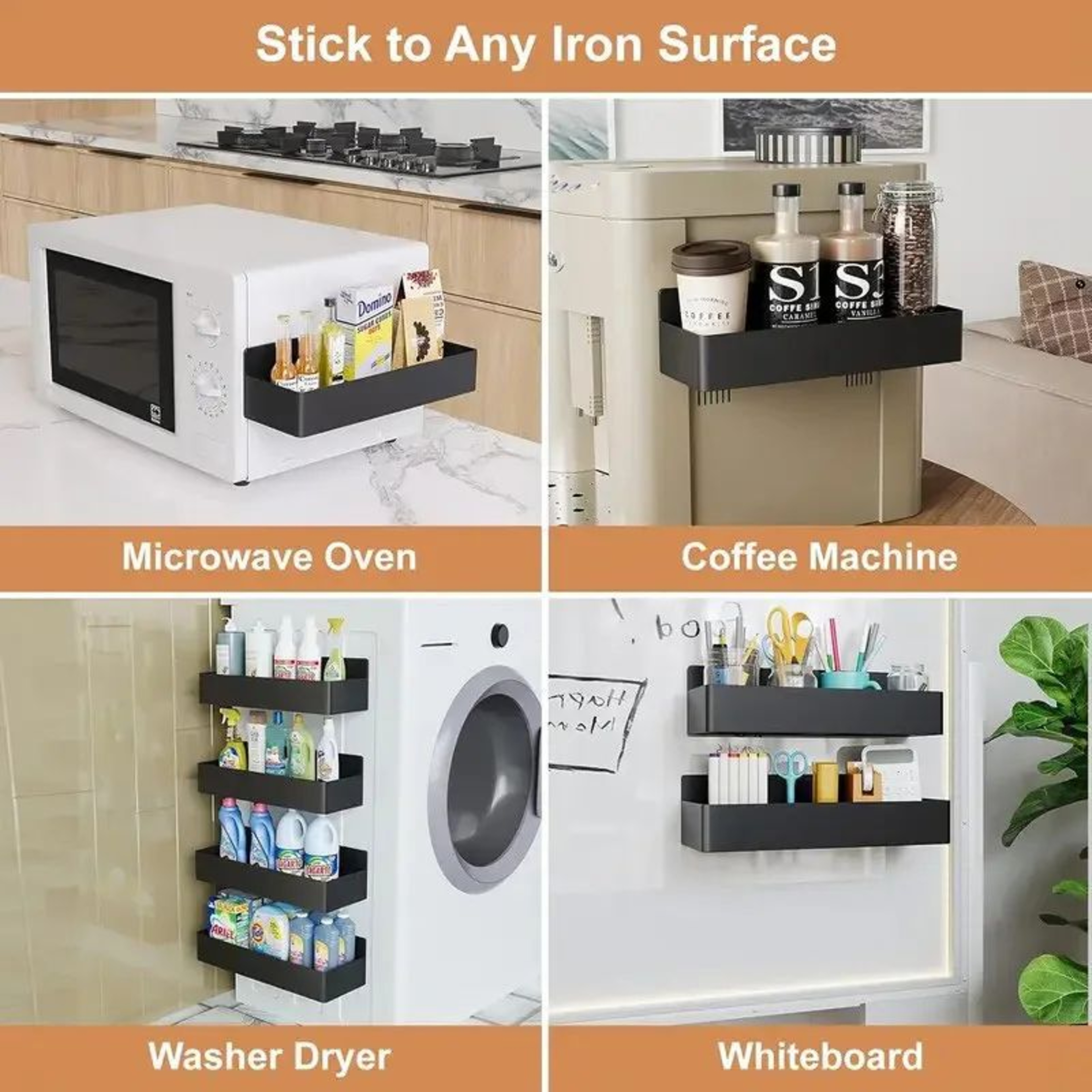 Magnetic Refrigerator Storage Rack Organizer Set 3