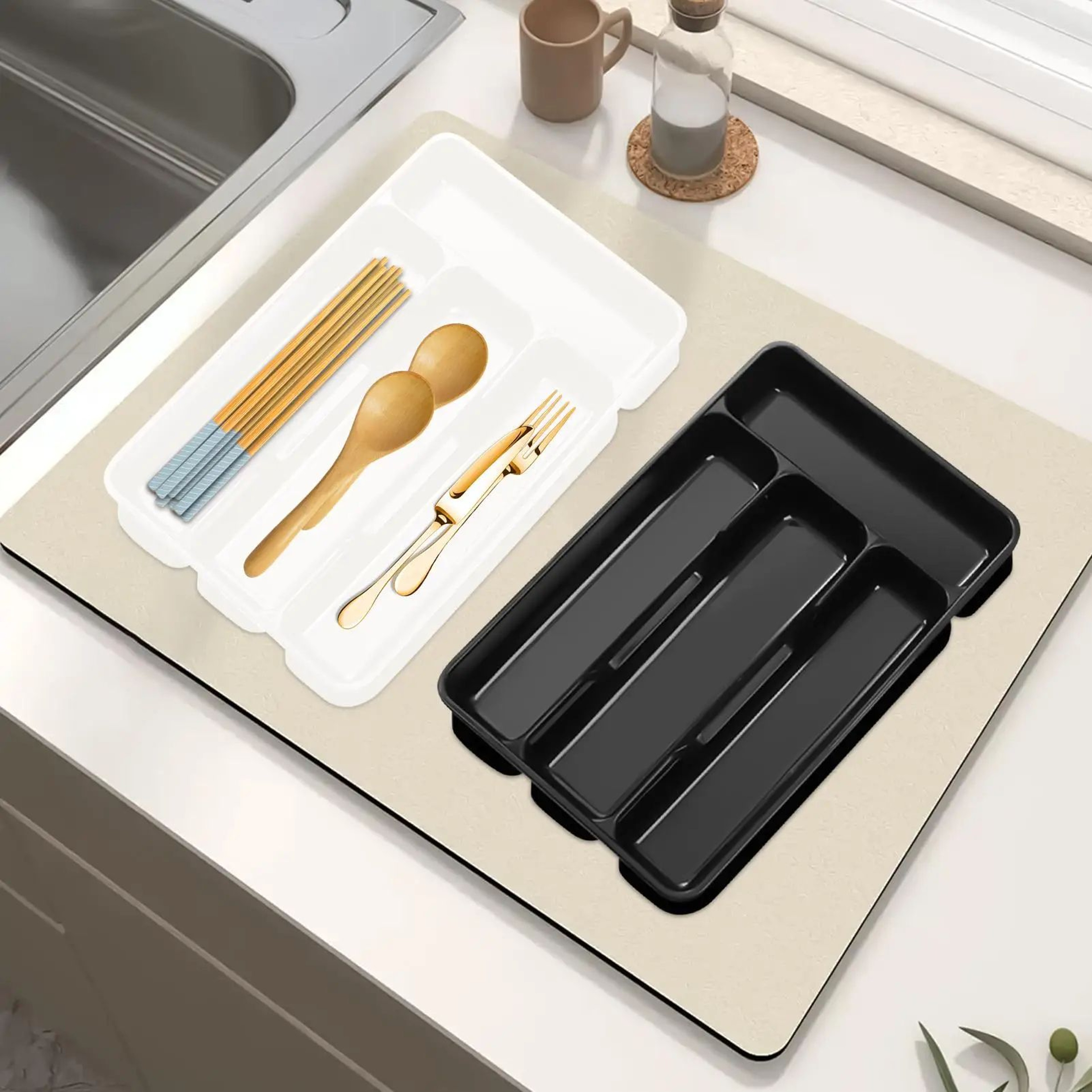 4 Compartment Silverware Organizer Holder 2