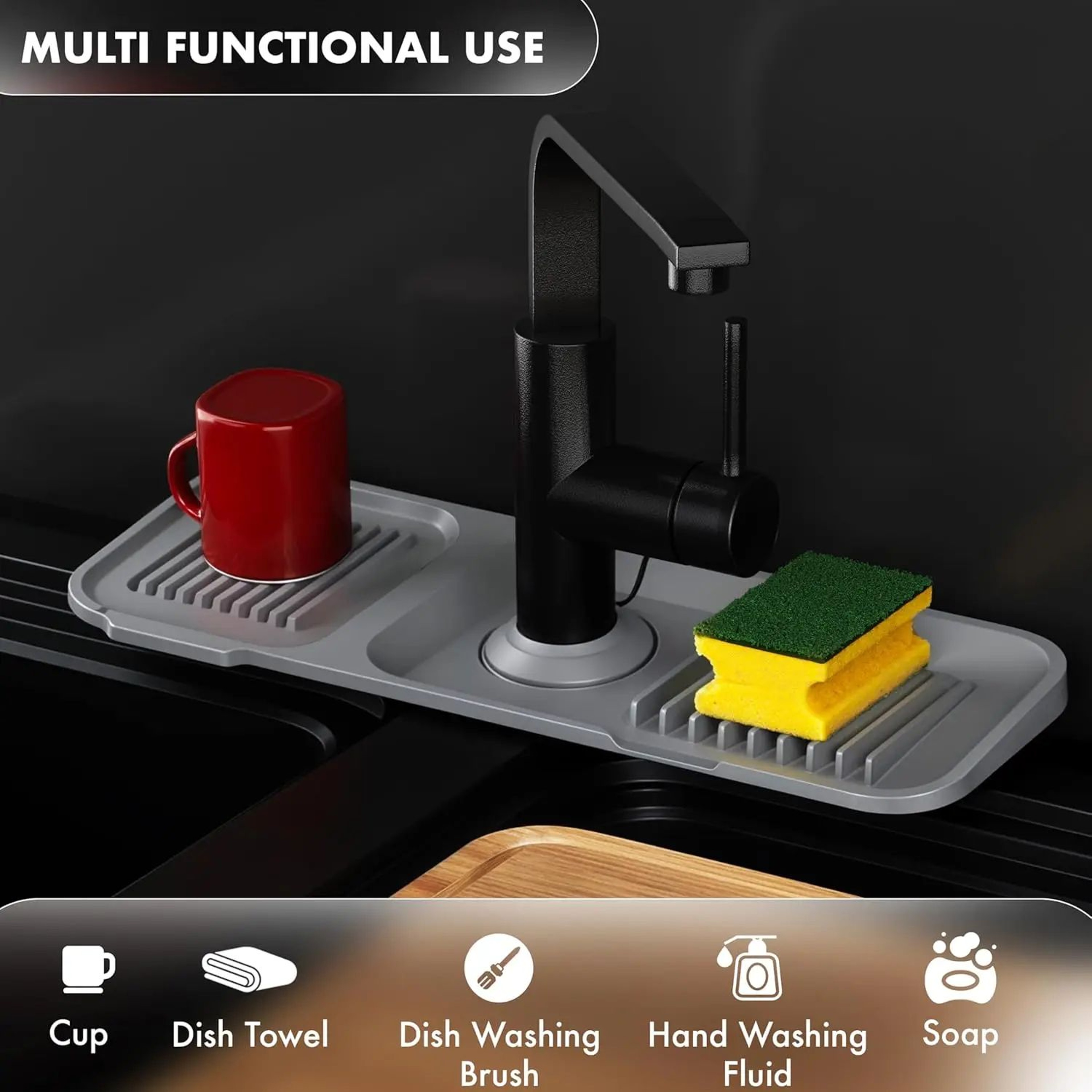Silicone Sink Splash Guard And Faucet Drip Tray 1