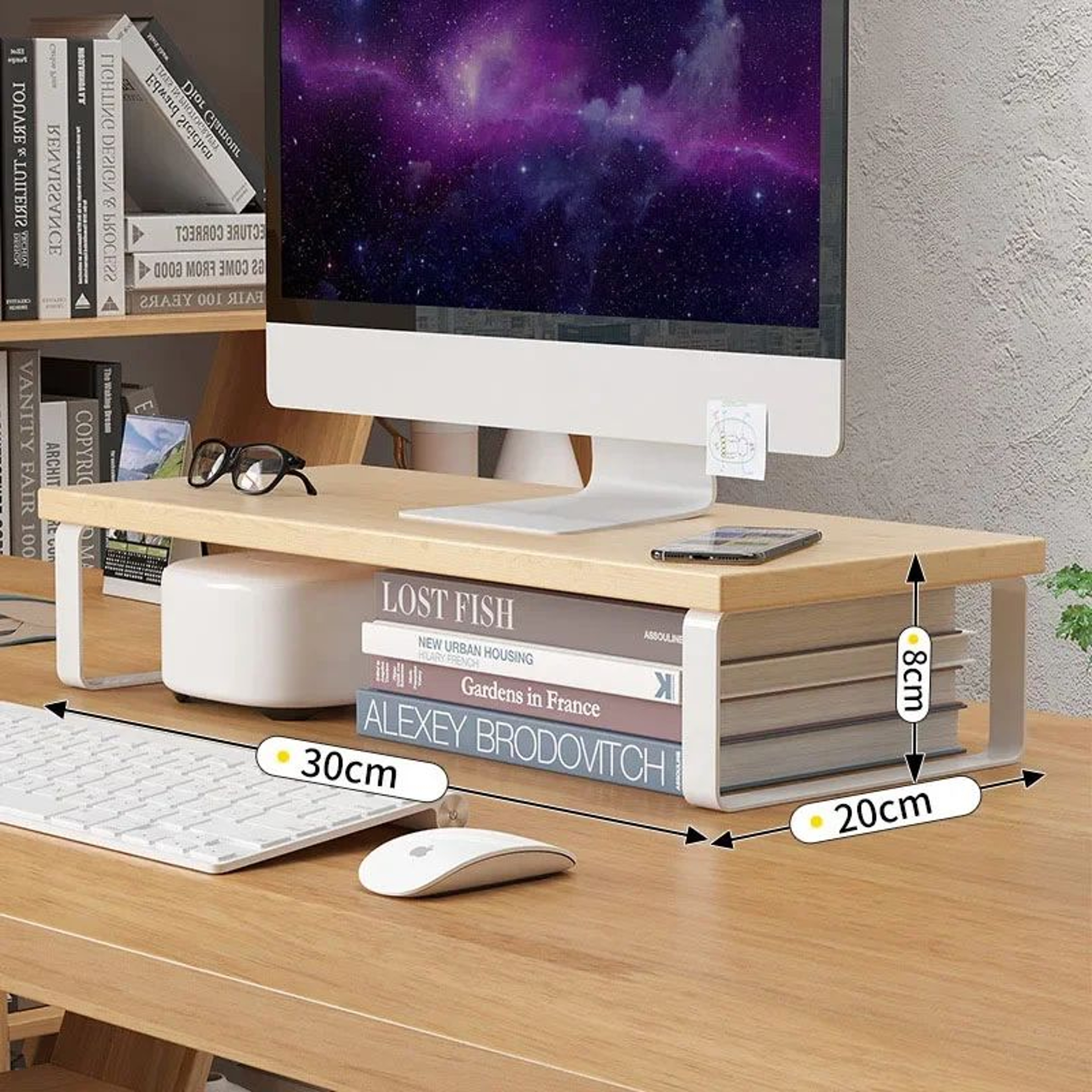 Desktop Monitor Riser And Laptop Storage Stand 3