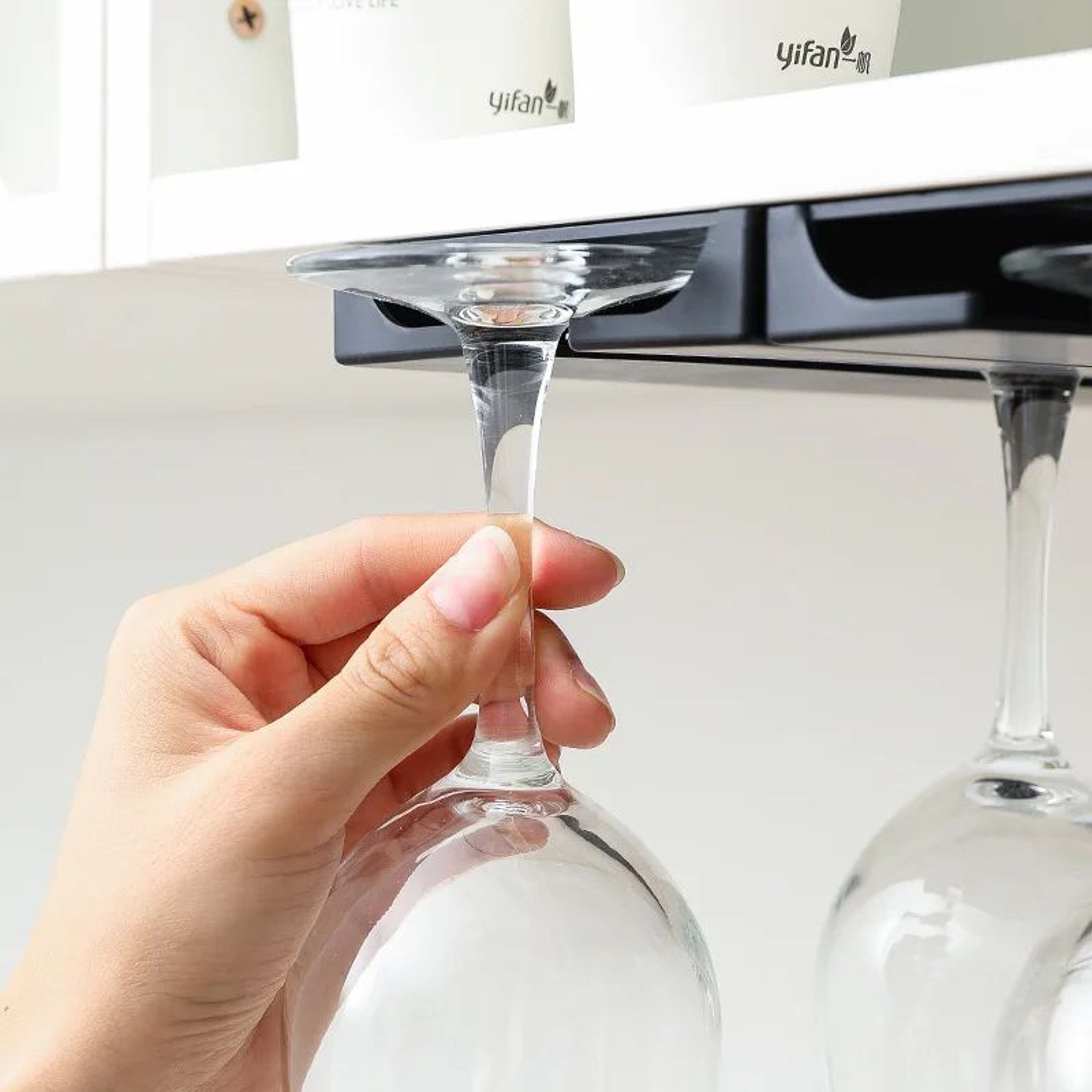 Hanging Wine Glass Rack Under Cabinet Stemware Holder 3