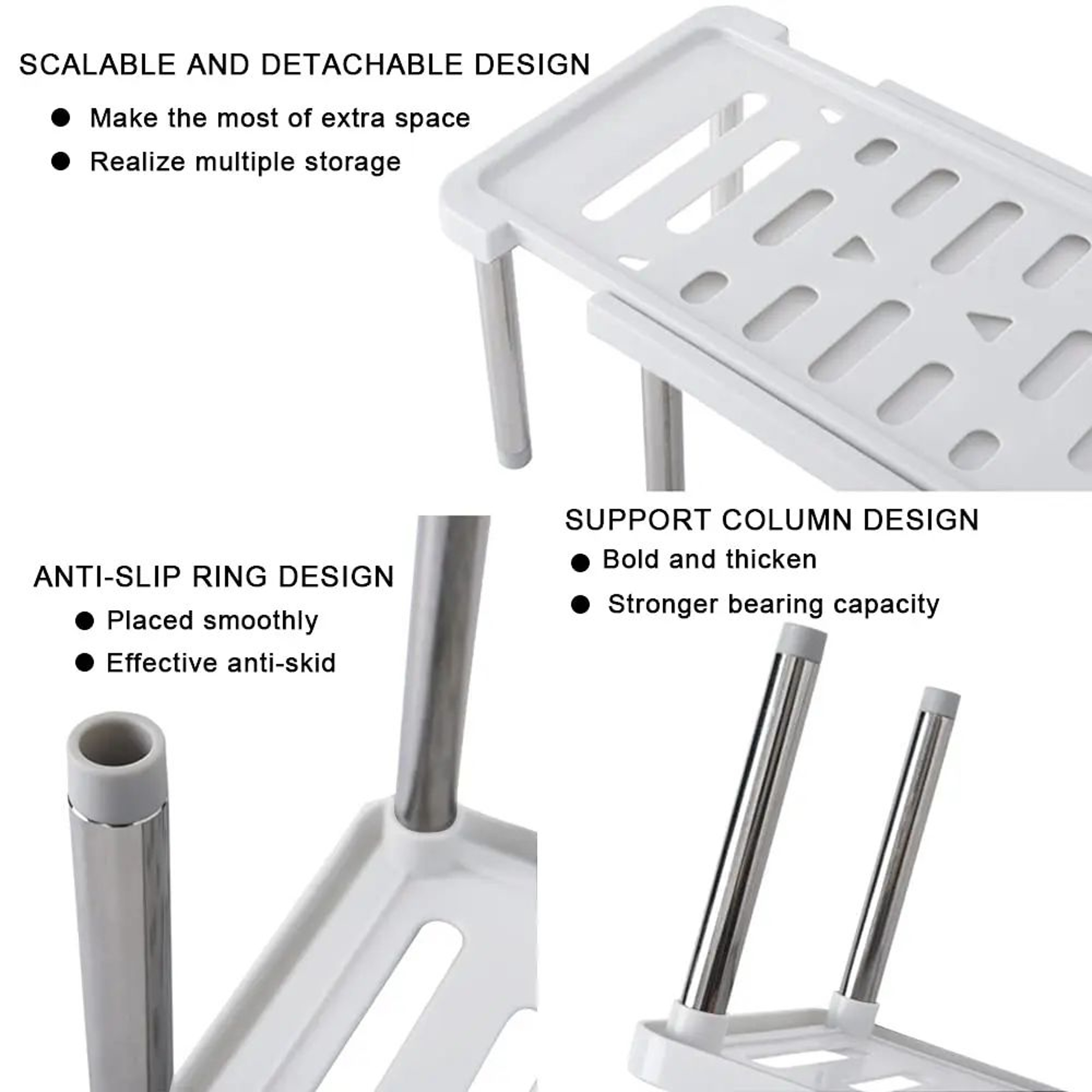 Expandable Multifunctional Cabinet Storage Organizer Rack 4