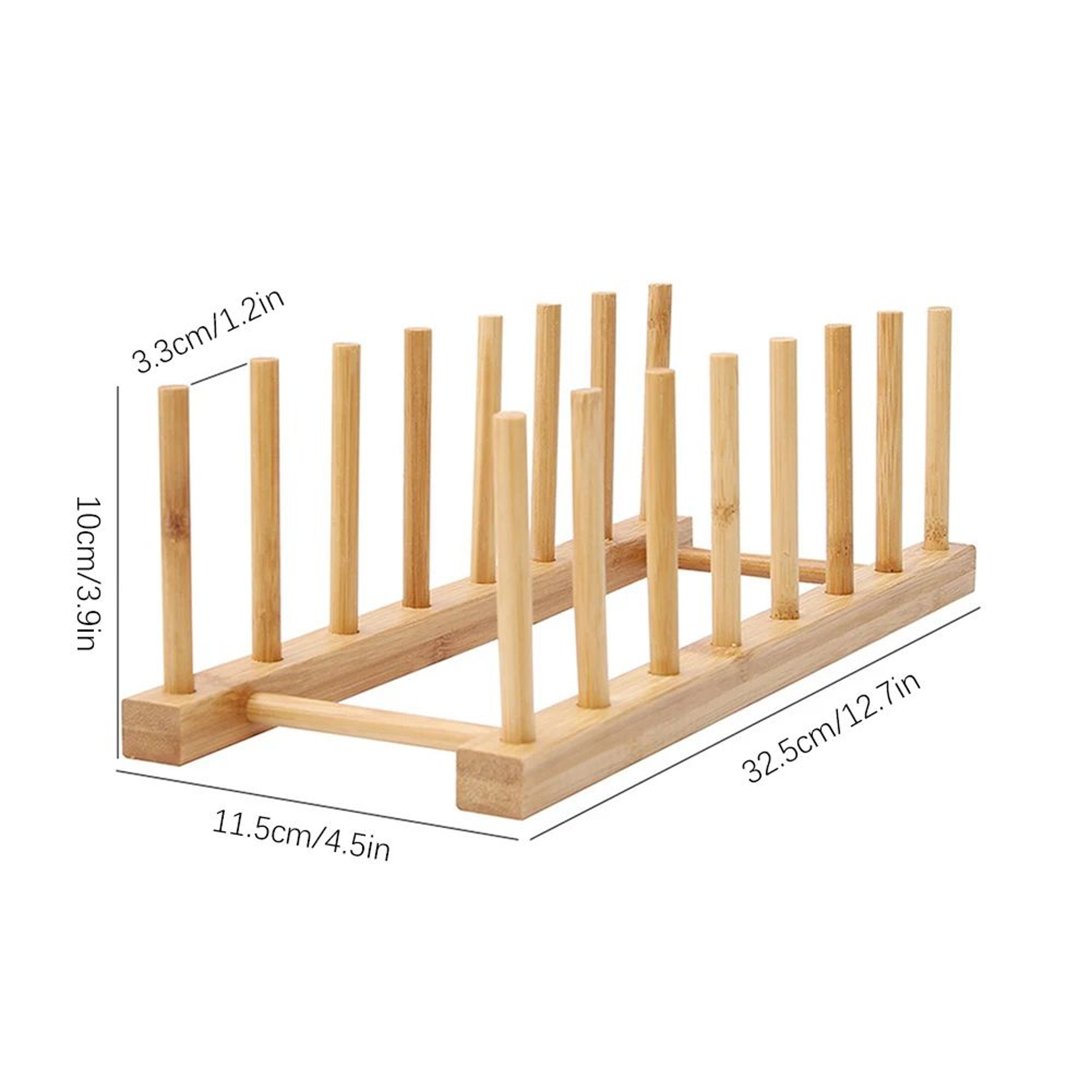 Wooden Dish Drying Rack And Display Organizer 12