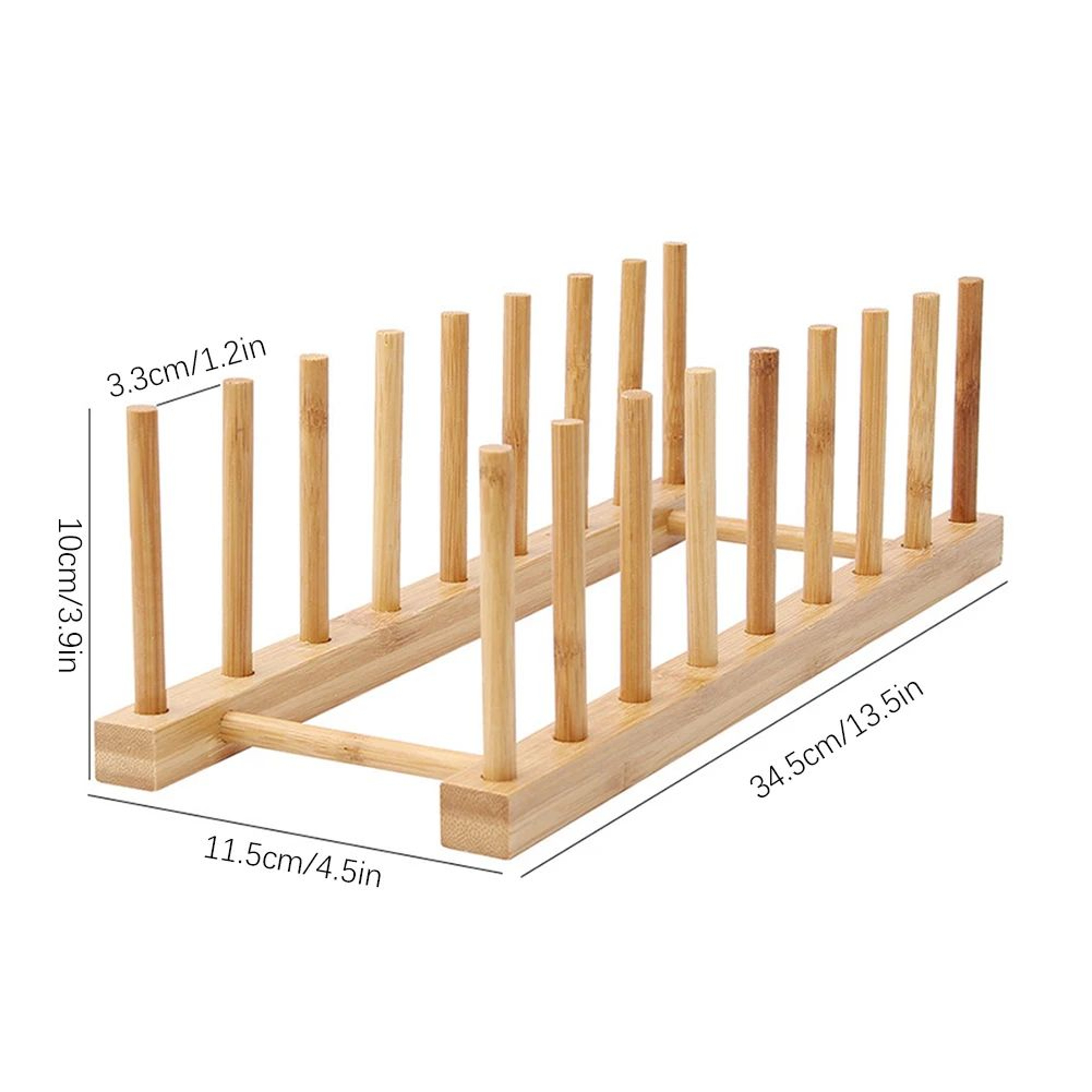 Wooden Dish Drying Rack And Display Organizer 13