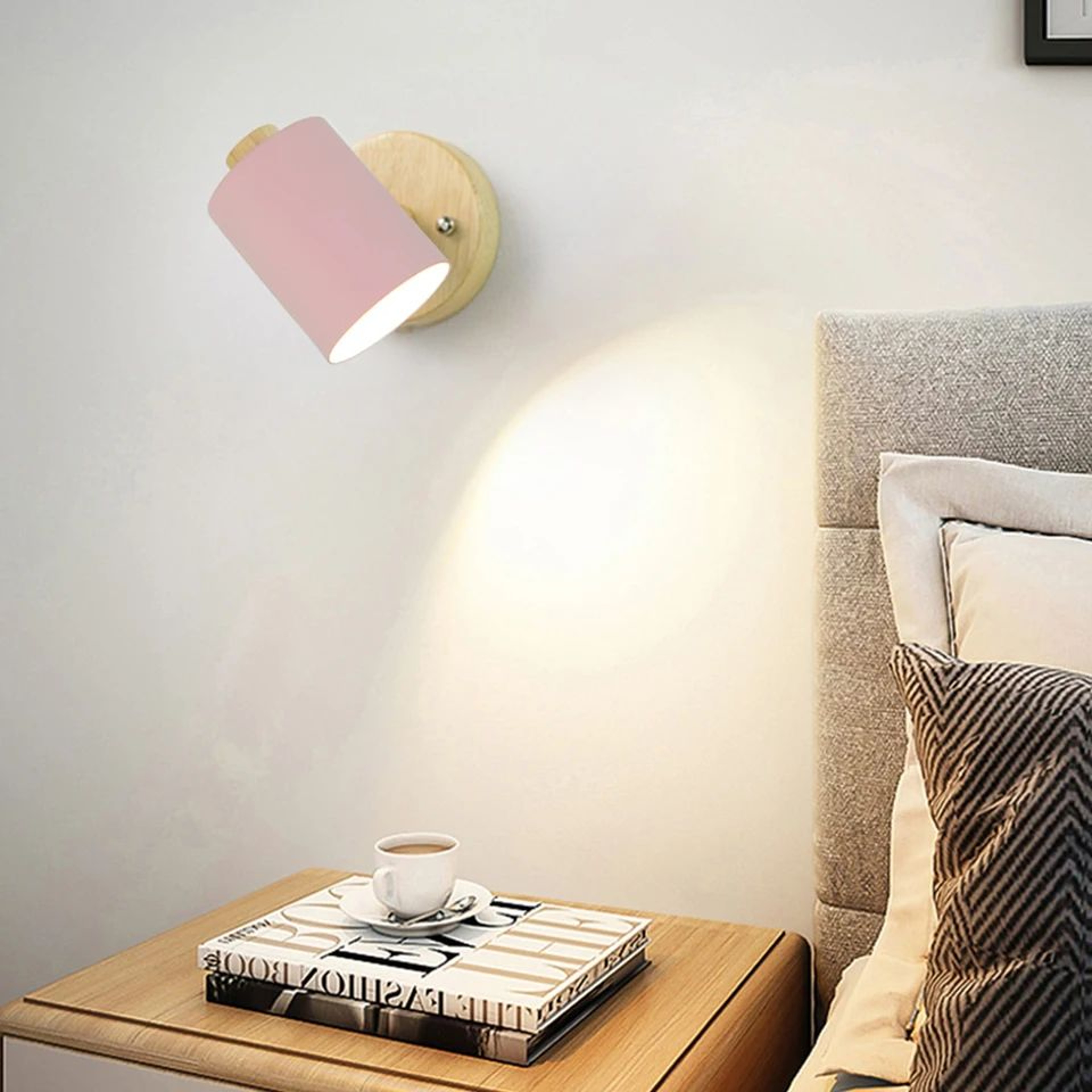Nordic Wooden GU10 Wall Lamp With Pull Switch 2