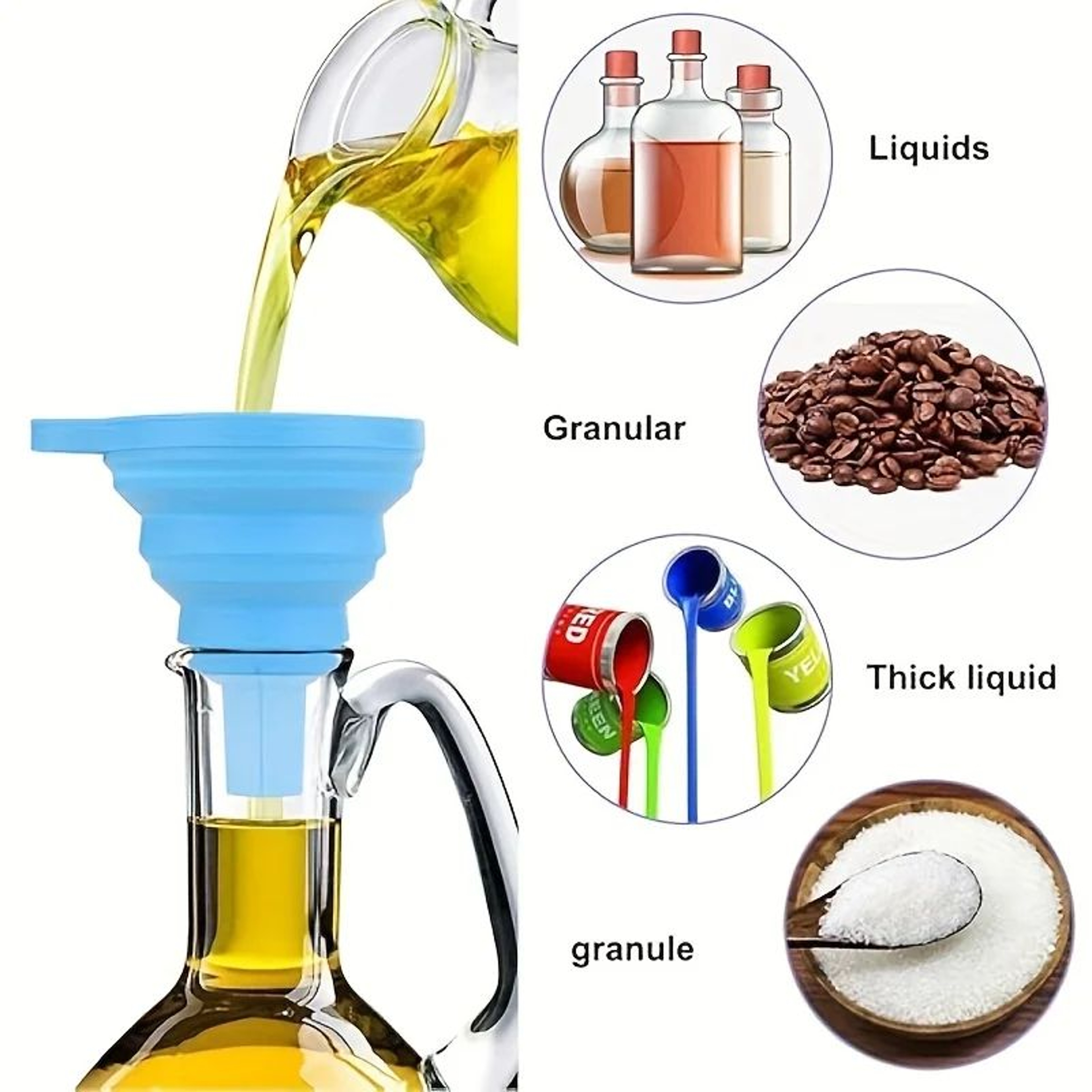 Collapsible Silicone Mini Funnel For Fuel And Liquids 4