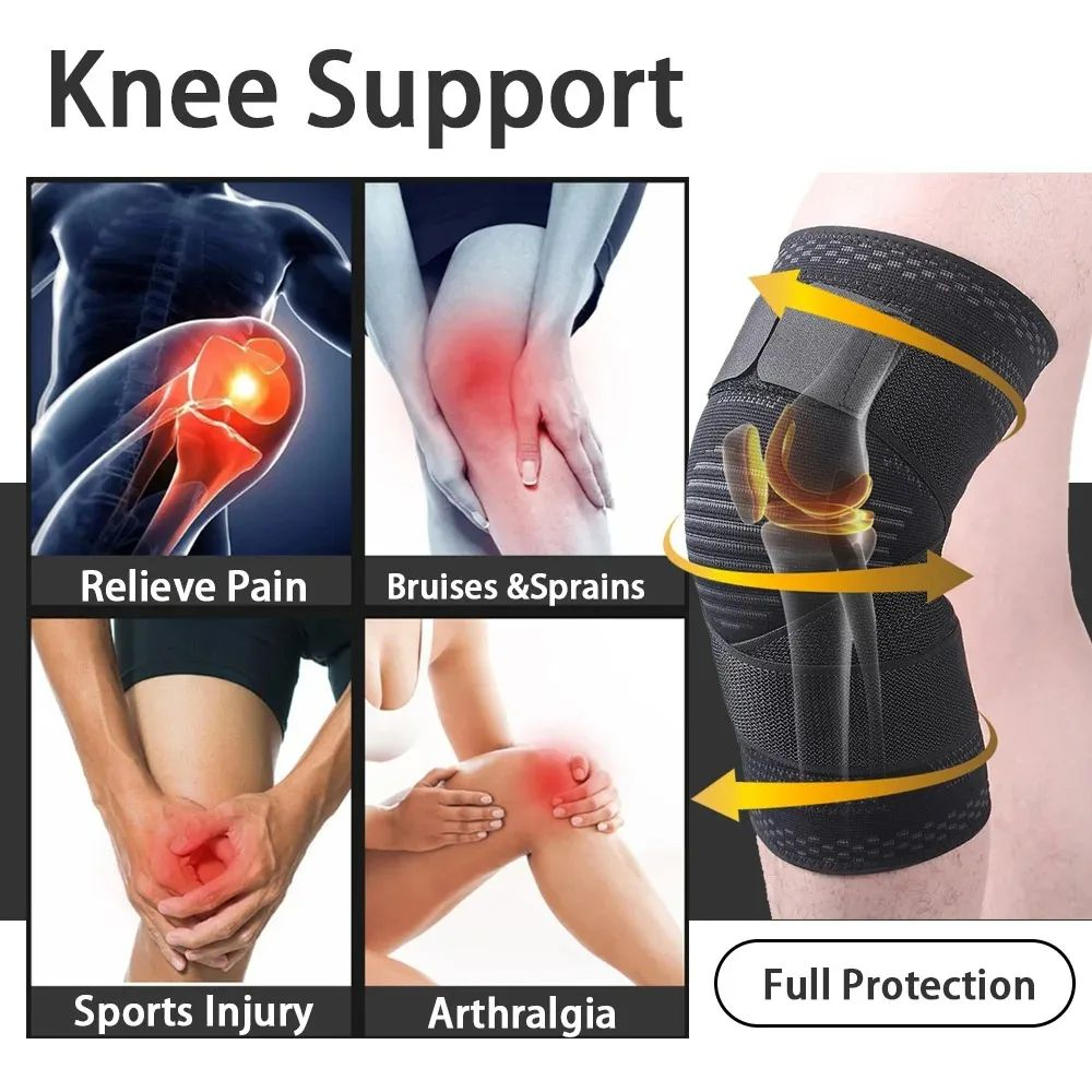 Compression Knee Sleeve With Adjustable Support Band 2