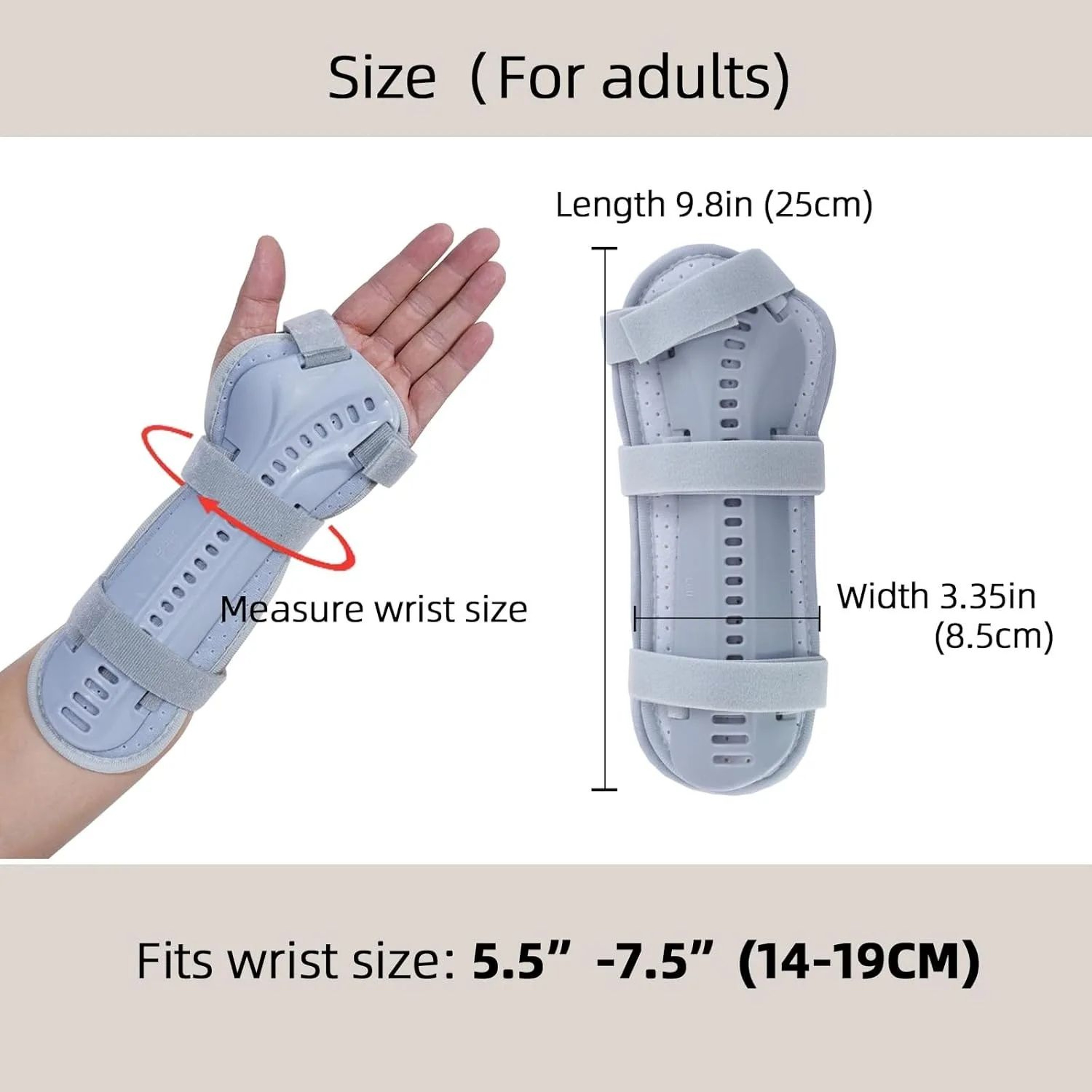 Adjustable Wrist Splint Brace With Removable Support 1