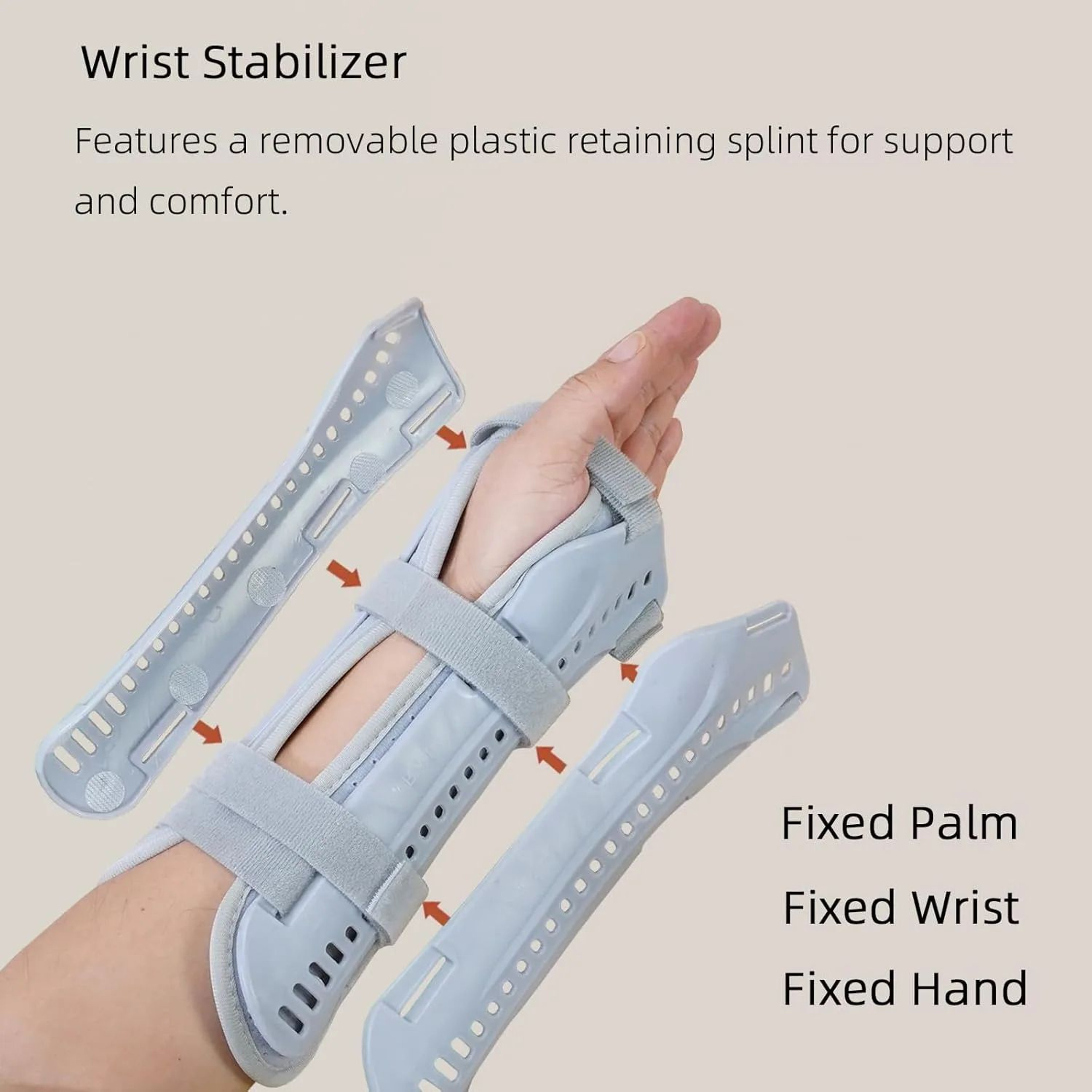 Adjustable Wrist Splint Brace With Removable Support 3