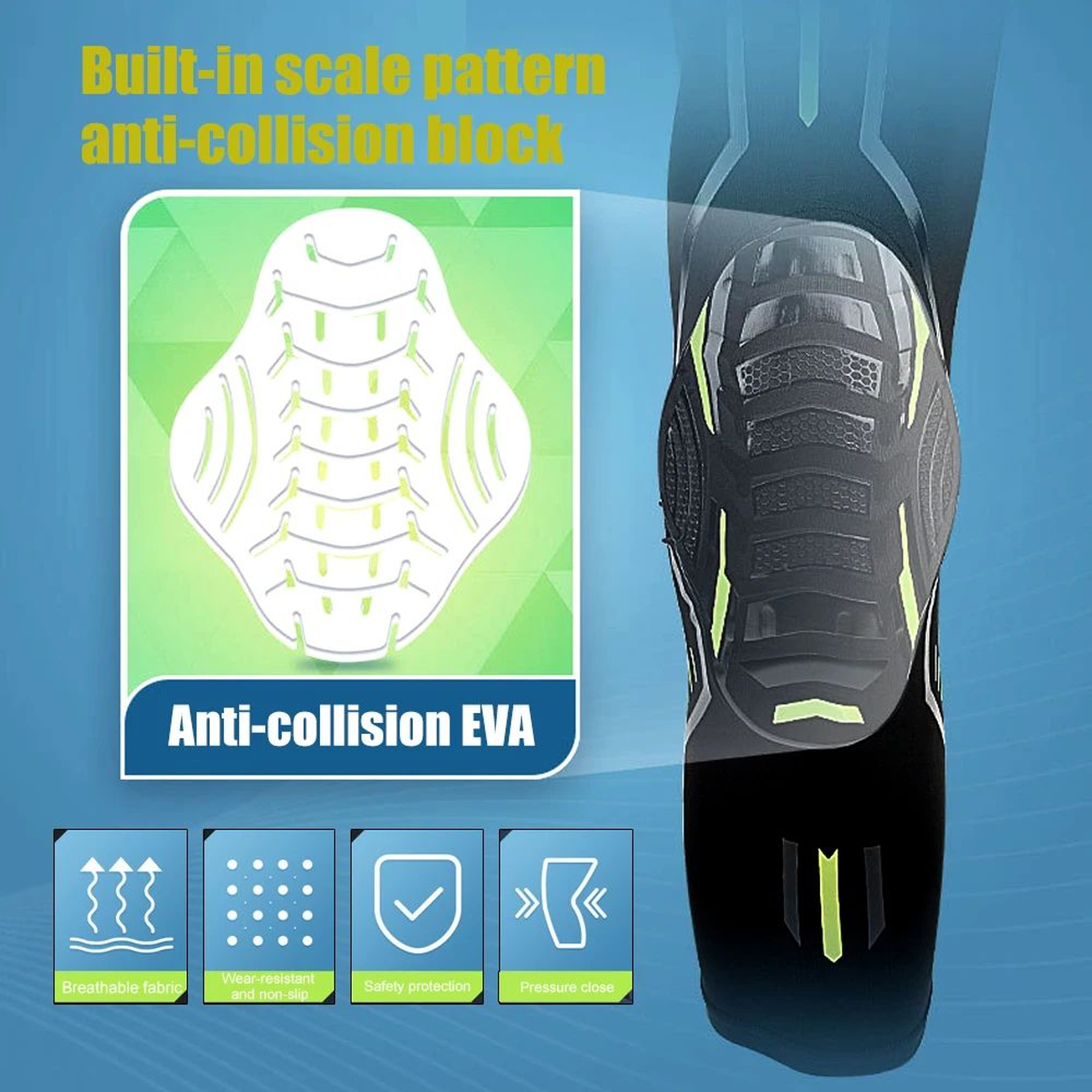 Sports Compression Knee Support Sleeve With Shock Absorbing Pad 1