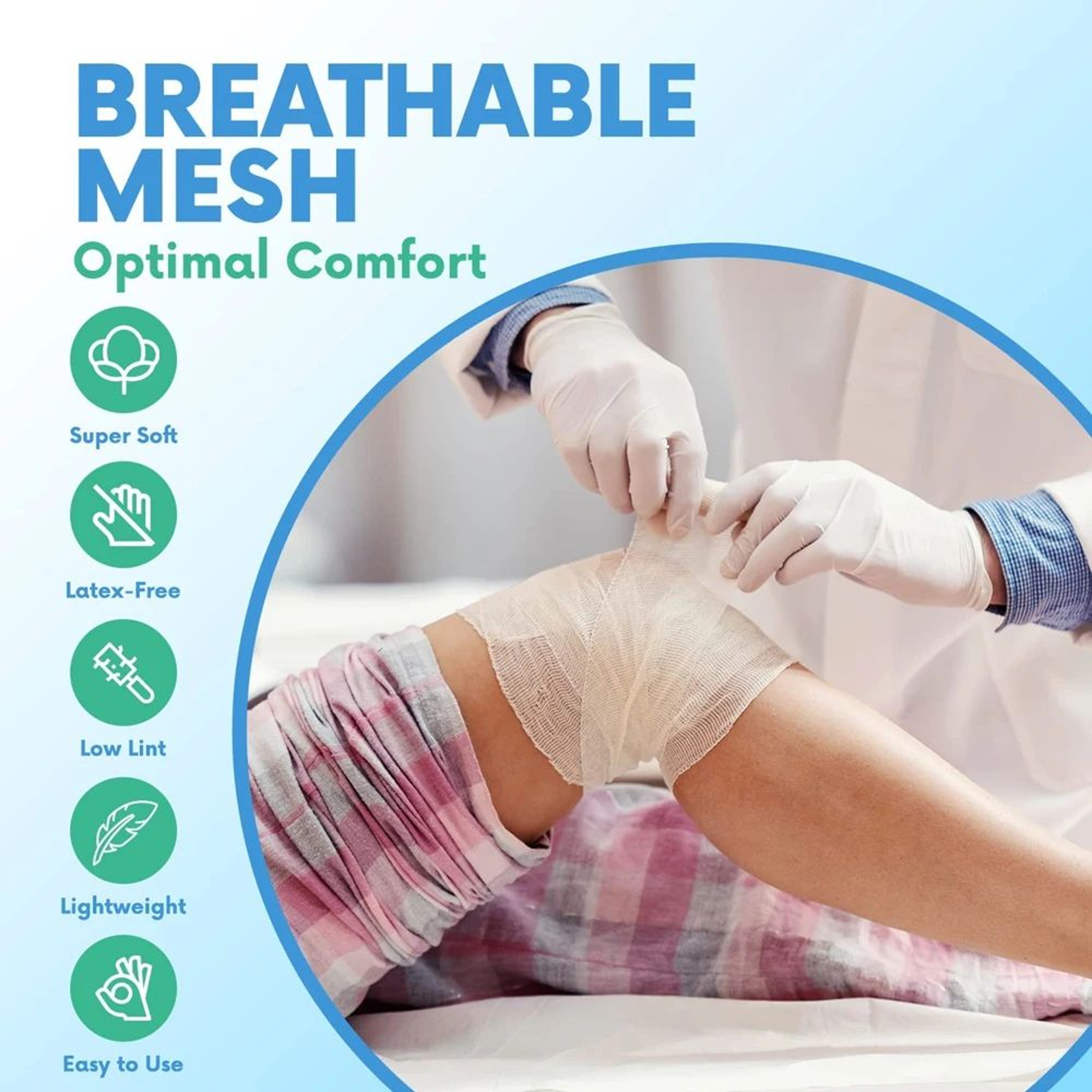 4 Rolls Premium Stretch Gauze Bandage Soft Breathable Wound Dressing Wrap 1