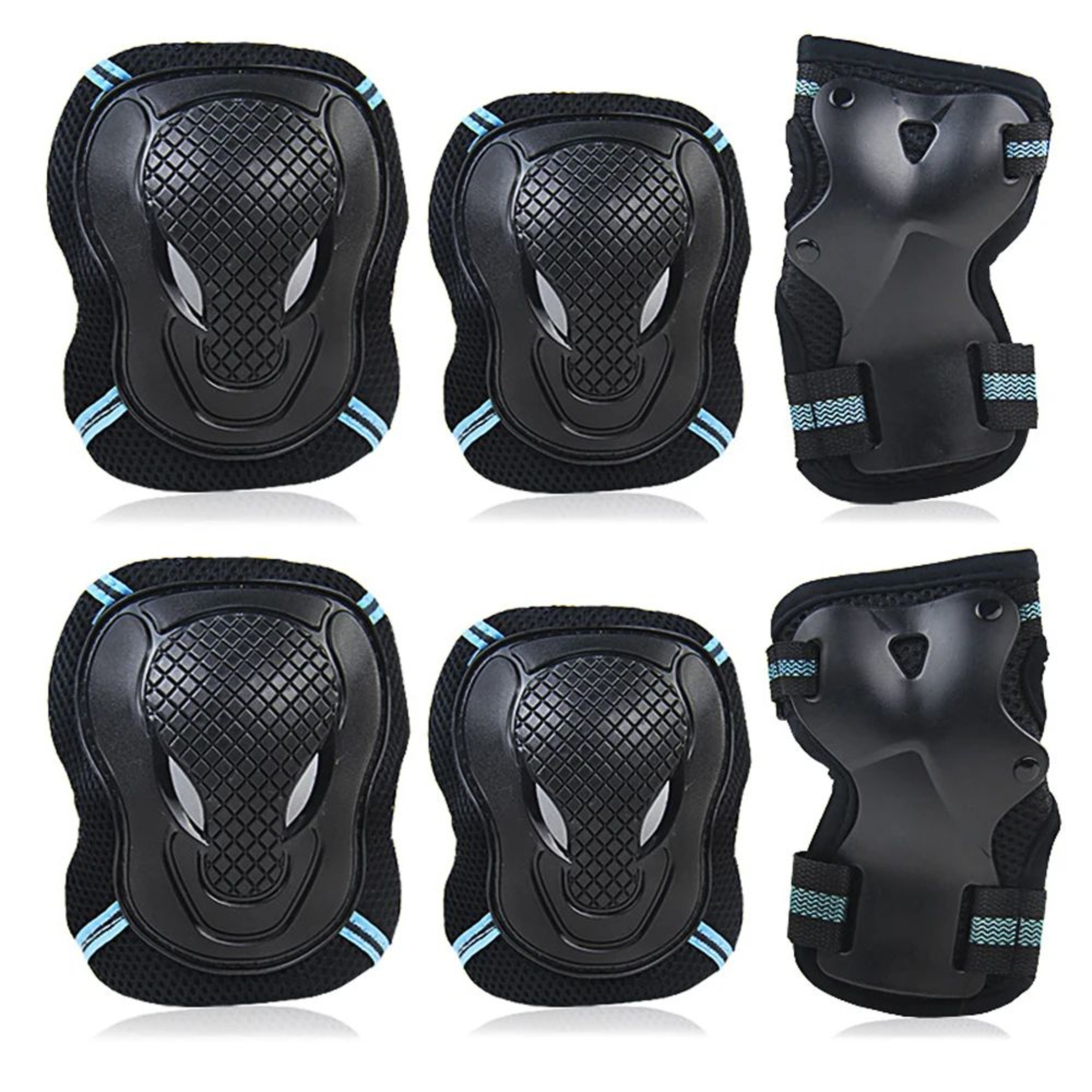 6 Piece Knee Elbow Pads And Wrist Guards Protective Gear Set 7