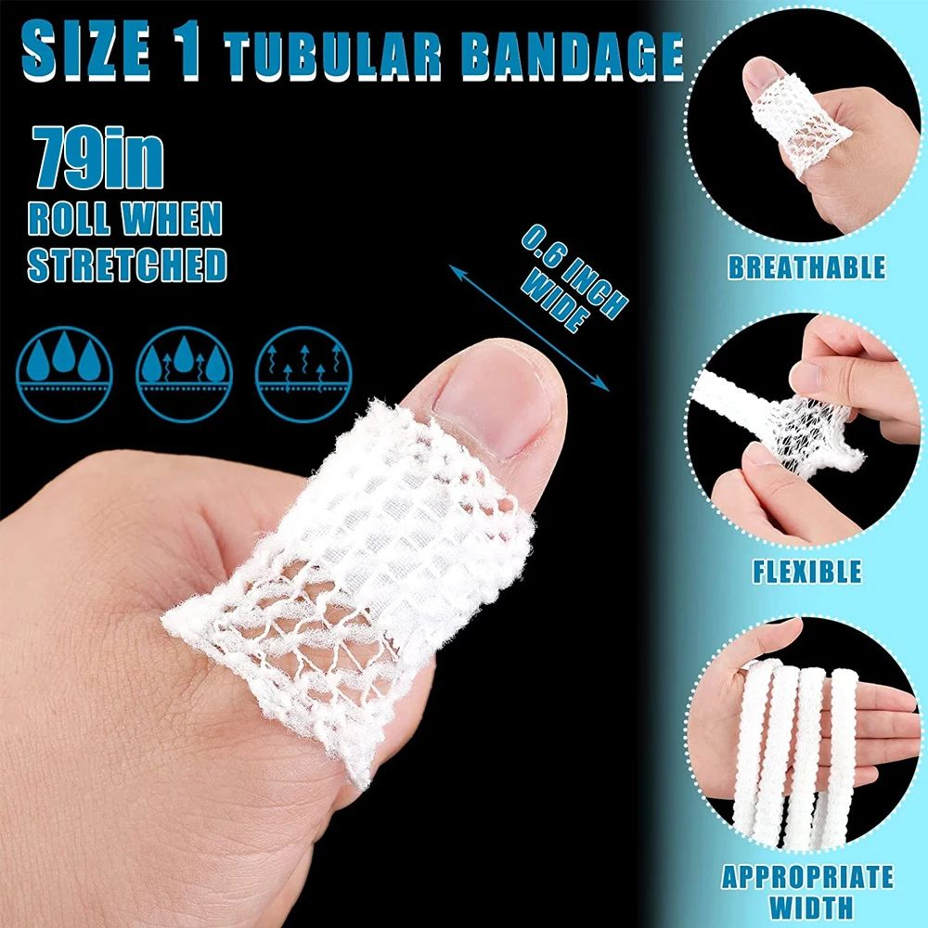 Elastic Tubular Mesh Bandage Roll For Wound Dressing Support 3