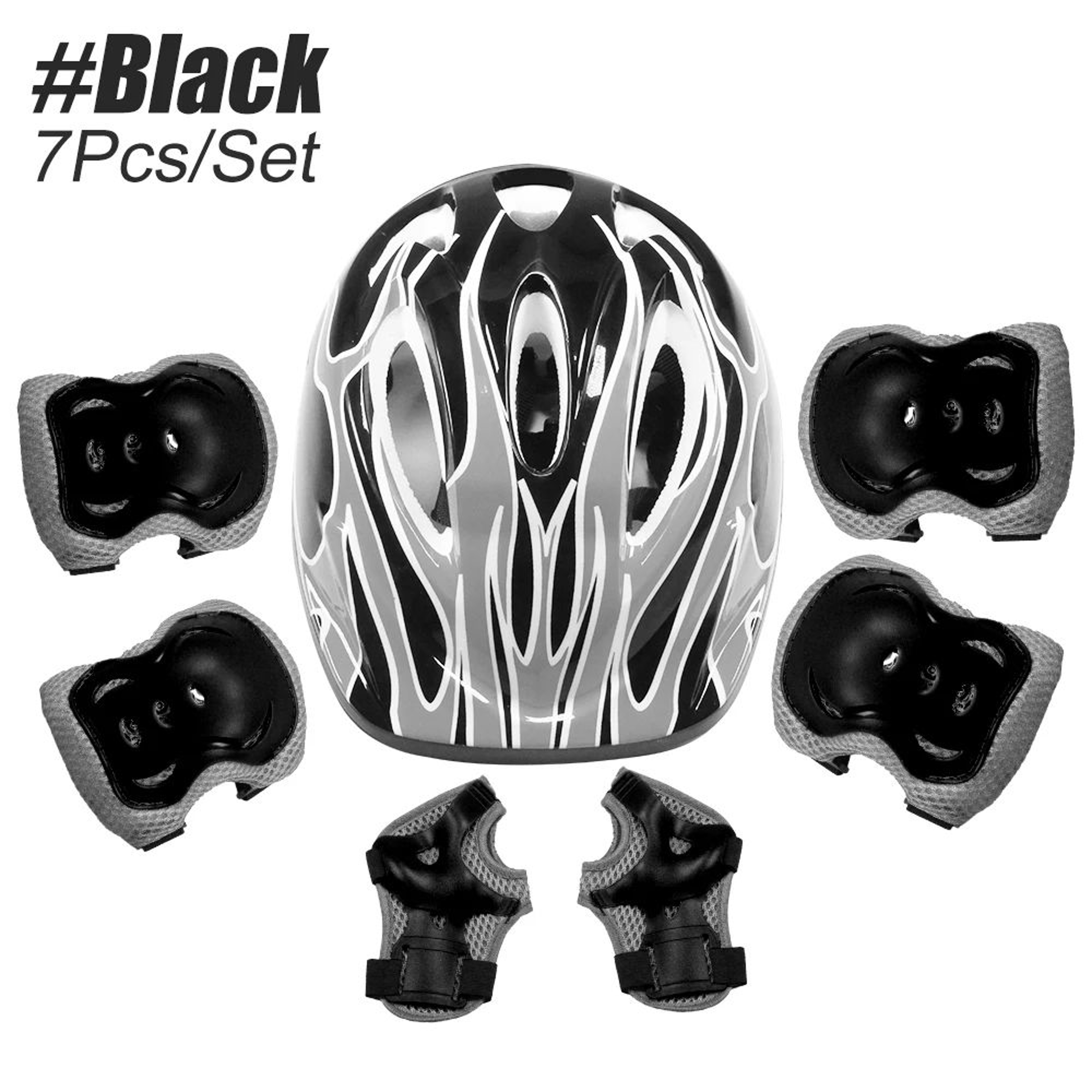 6 Piece Knee Elbow Pads With Wrist Guards Protective Gear Set 7