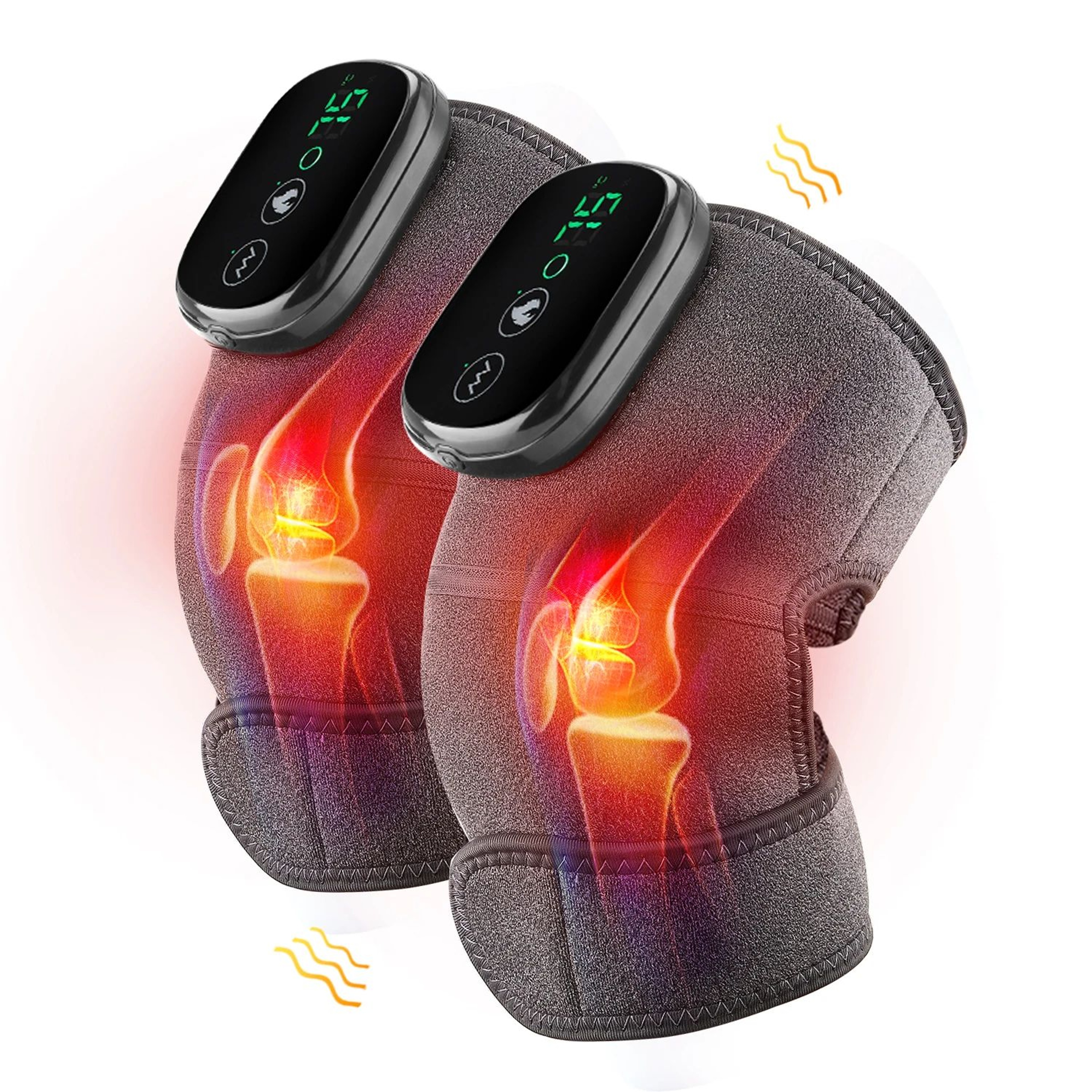 3 In 1 Heated Knee Massager Wrap With Vibration And Rechargeable Battery 4