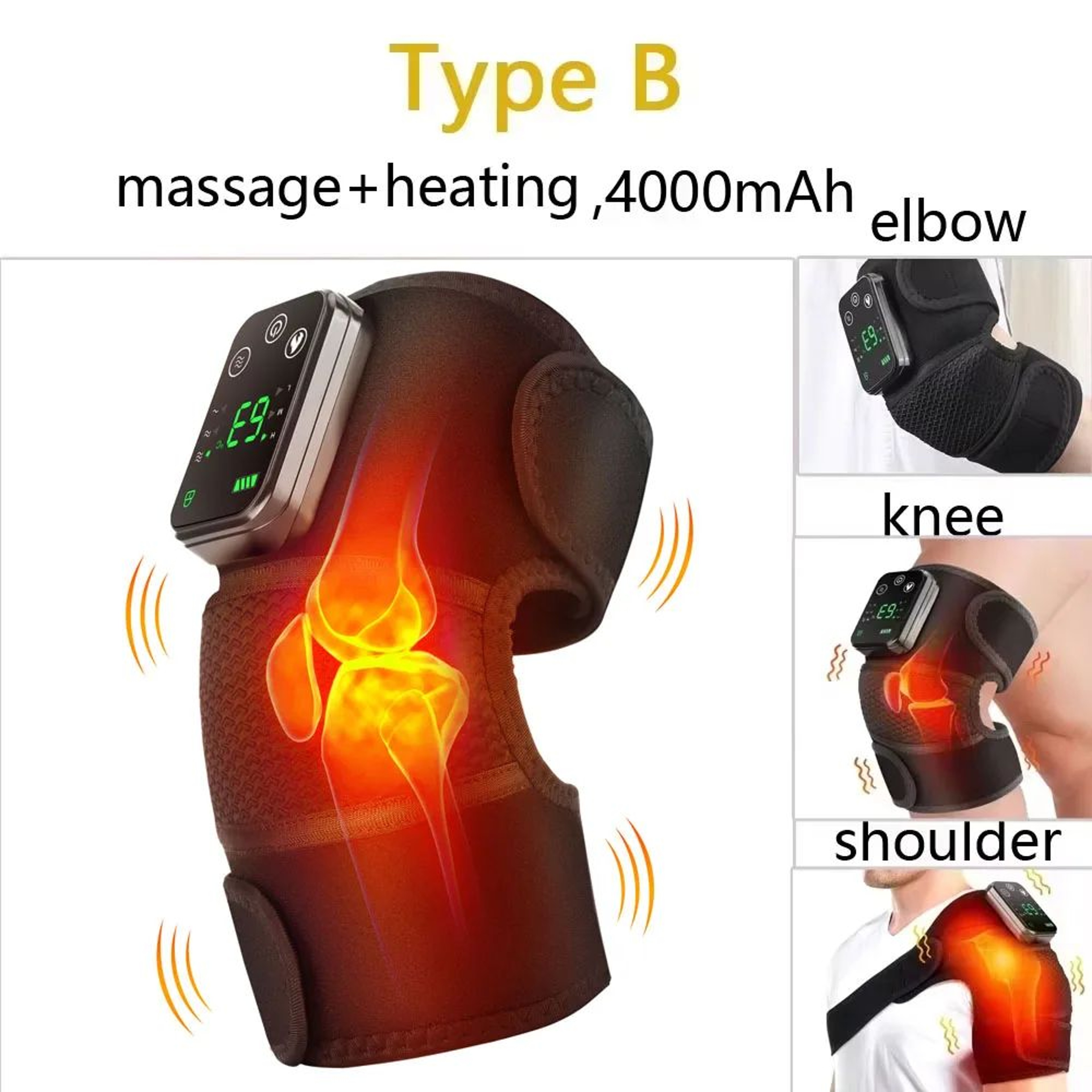 3 In 1 Heated Knee Massager Wrap With Vibration And Rechargeable Battery 7