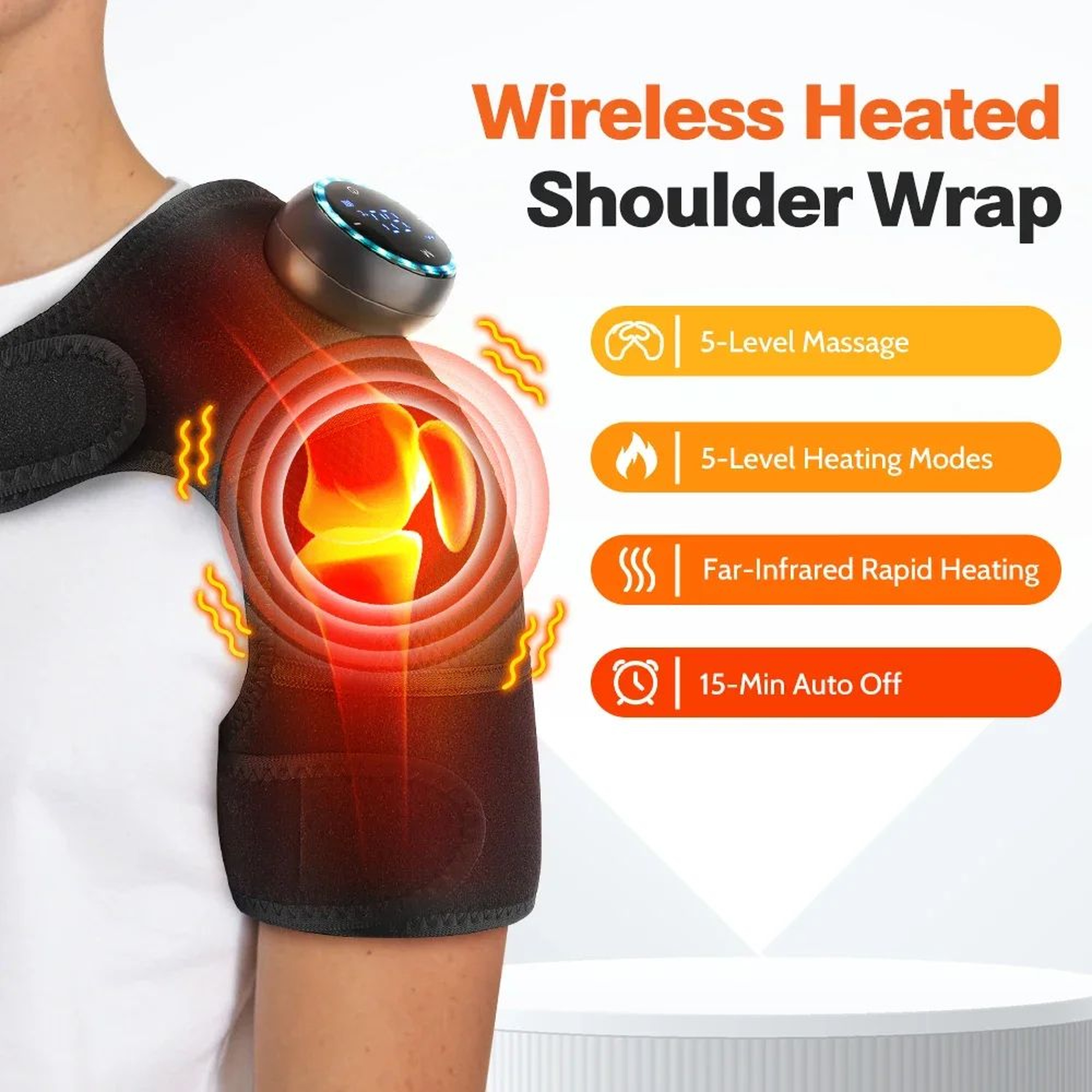 3 In 1 Cordless Heated Knee Massager With Vibration Massage Wrap 2