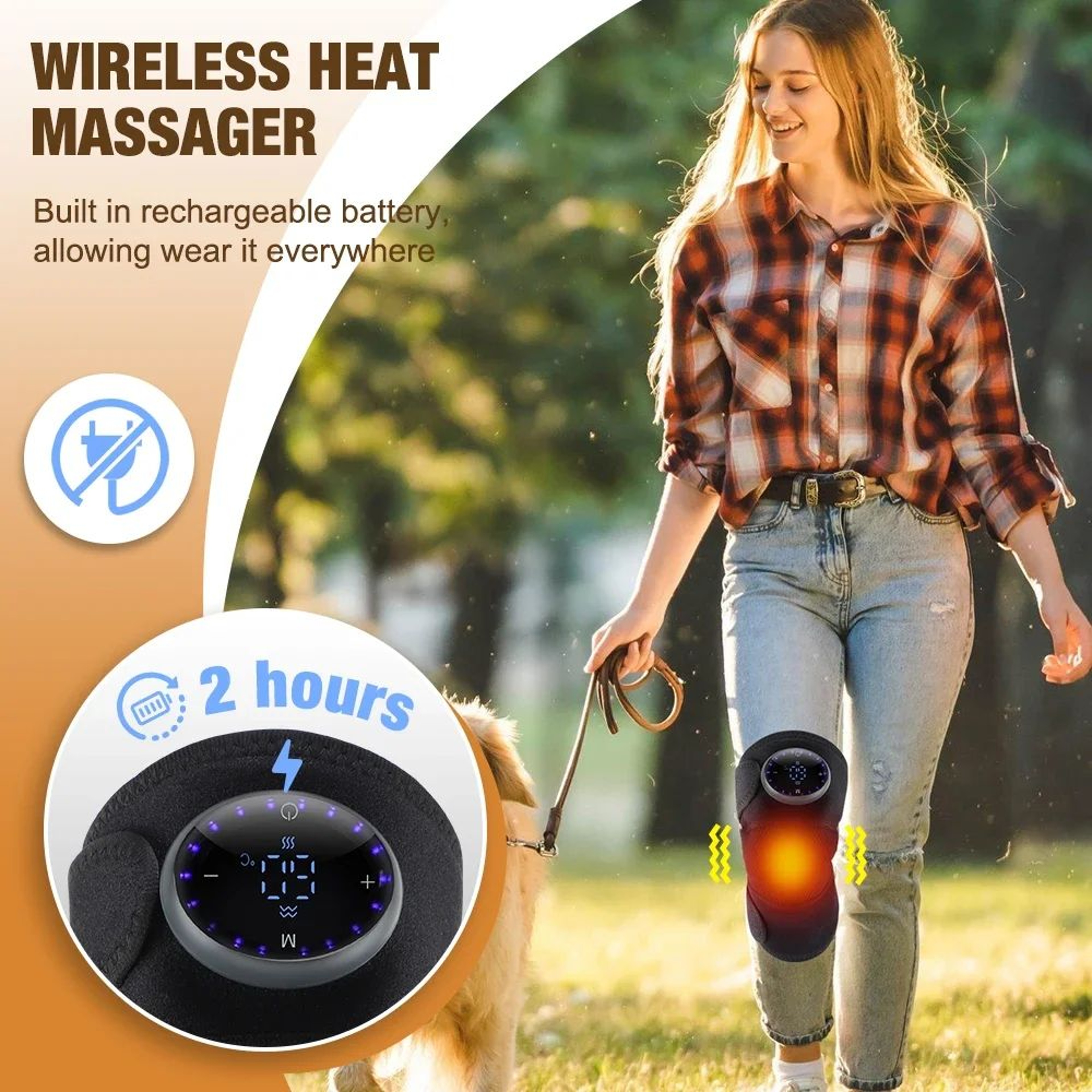 3 In 1 Cordless Heated Knee Massager With Vibration Massage Wrap 5