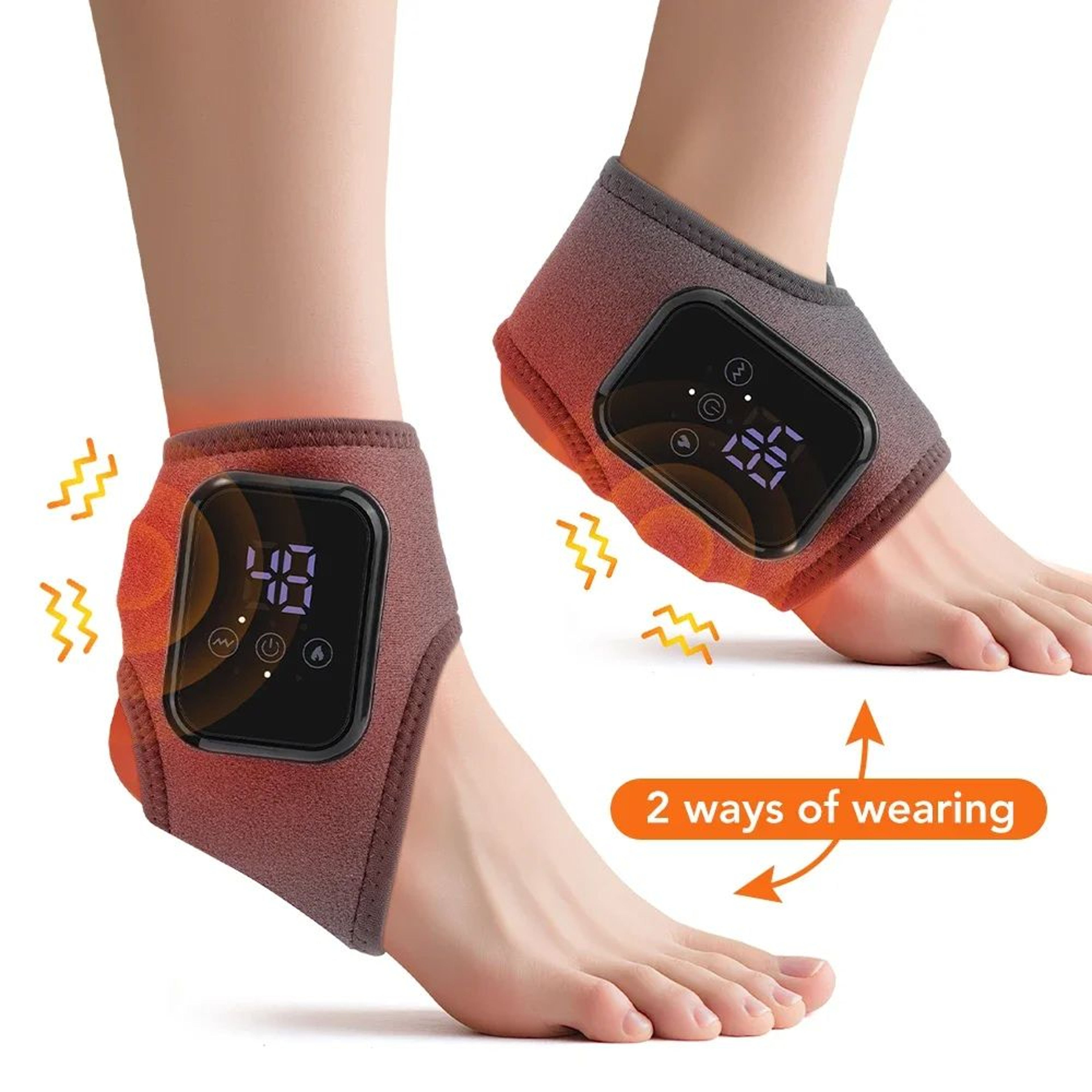 Cordless Heated Ankle Massager With Vibration And Adjustable Wrap 1