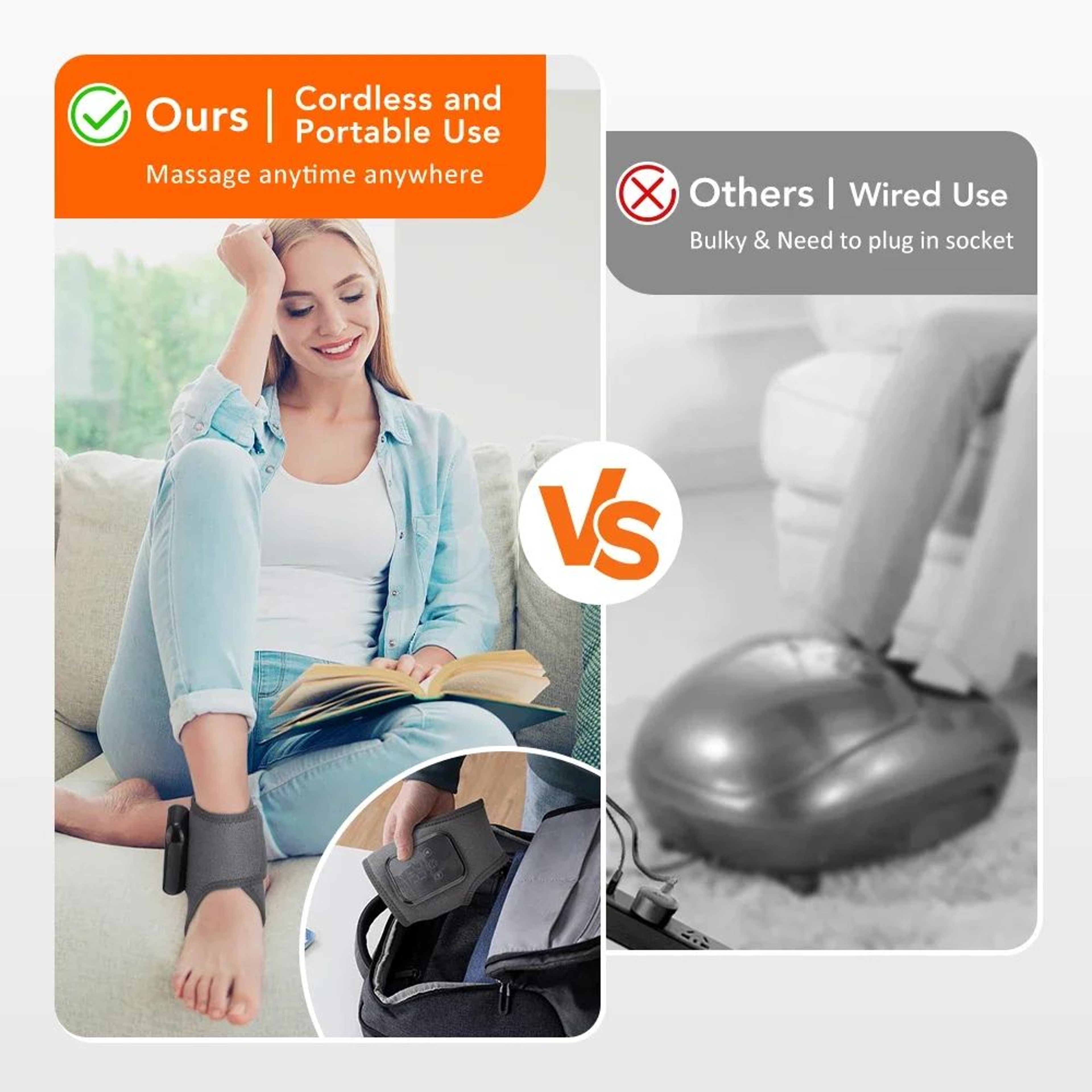 Cordless Heated Ankle Massager With Vibration And Adjustable Wrap 2