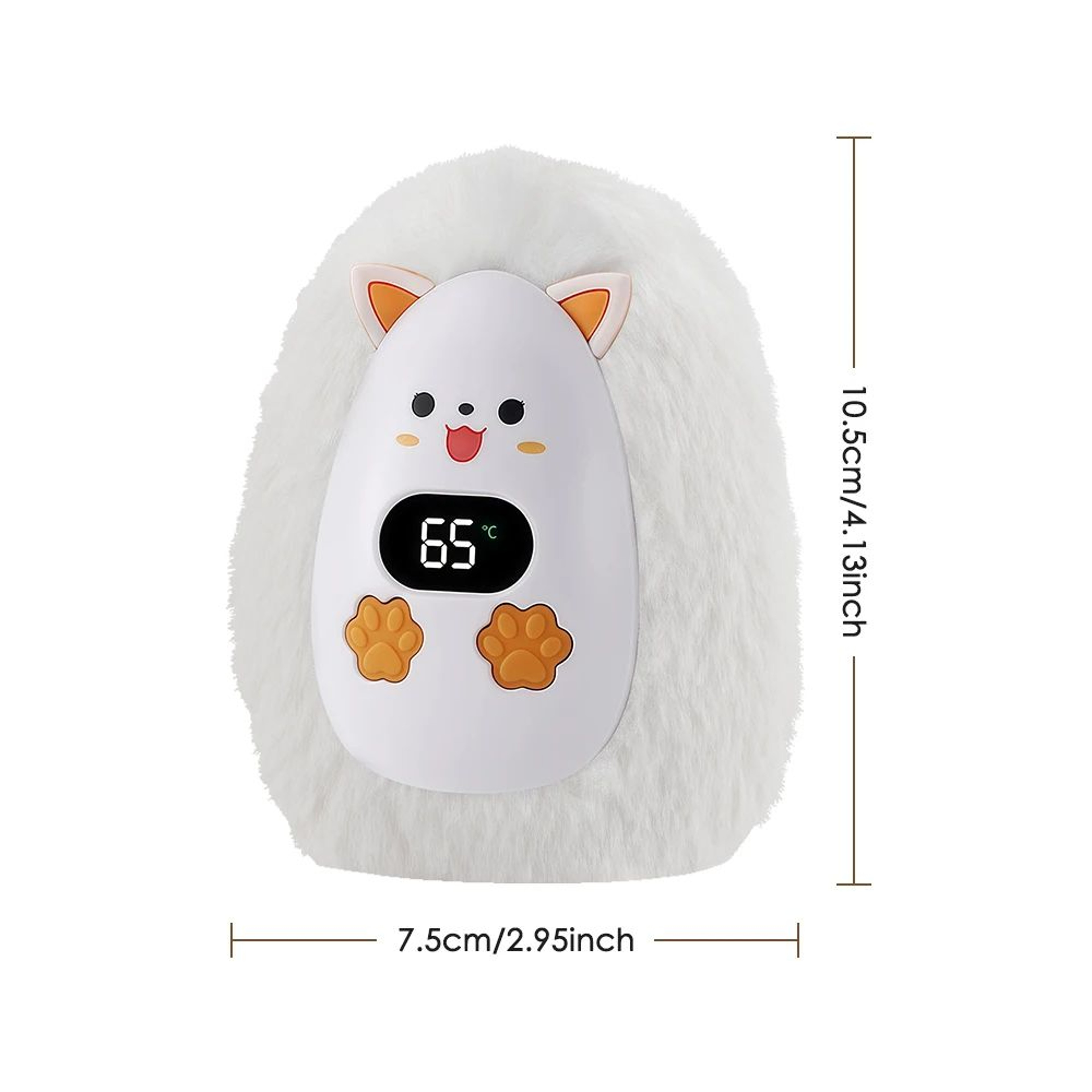 Cute Fox Plush Rechargeable Hand Warmer With 3 Heat Levels 7