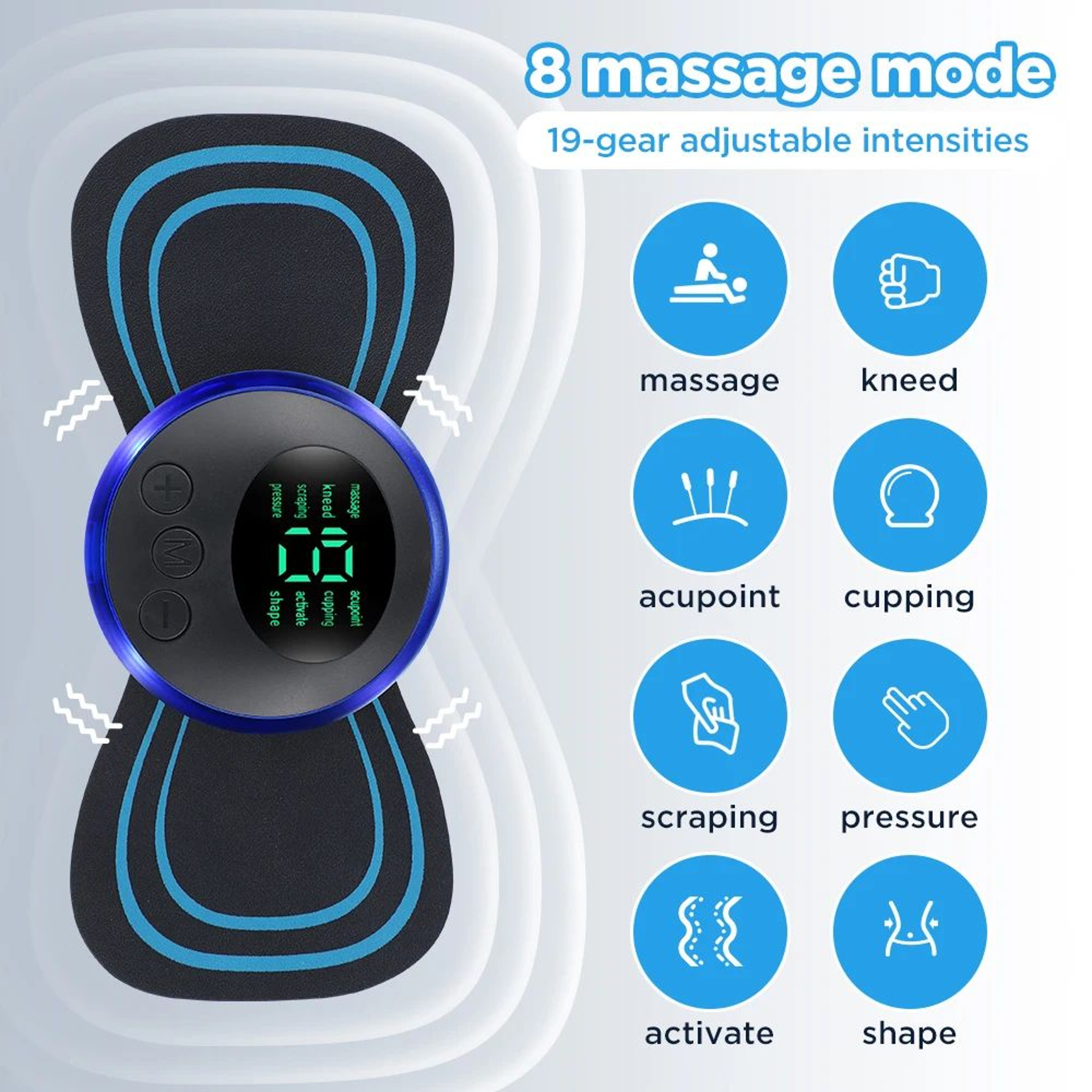 Mini EMS Neck Massage Pad With 8 Modes 19 Intensity Levels And 5 Patches 4