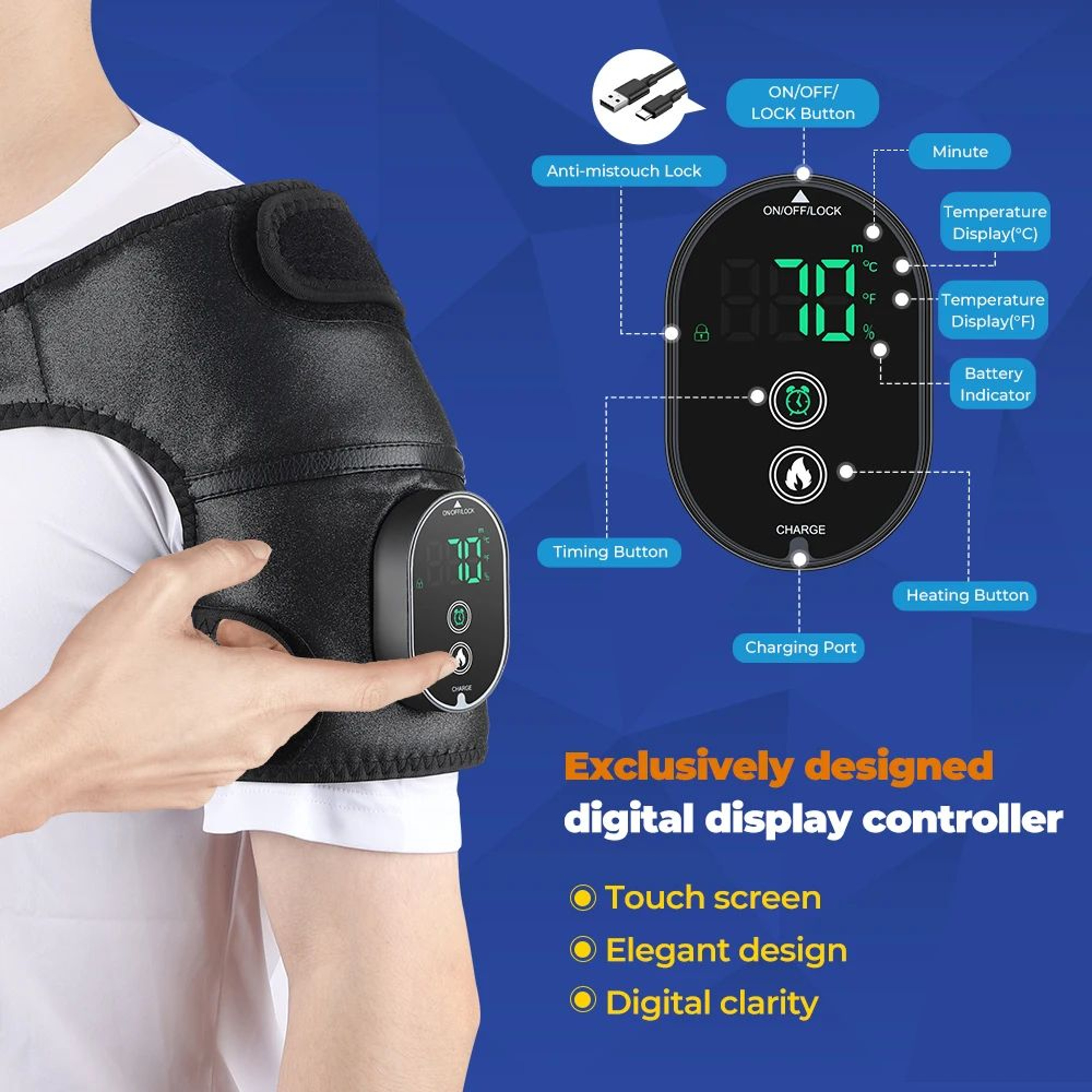 3 In 1 Heated Joint Brace For Knee Shoulder And Elbow 4