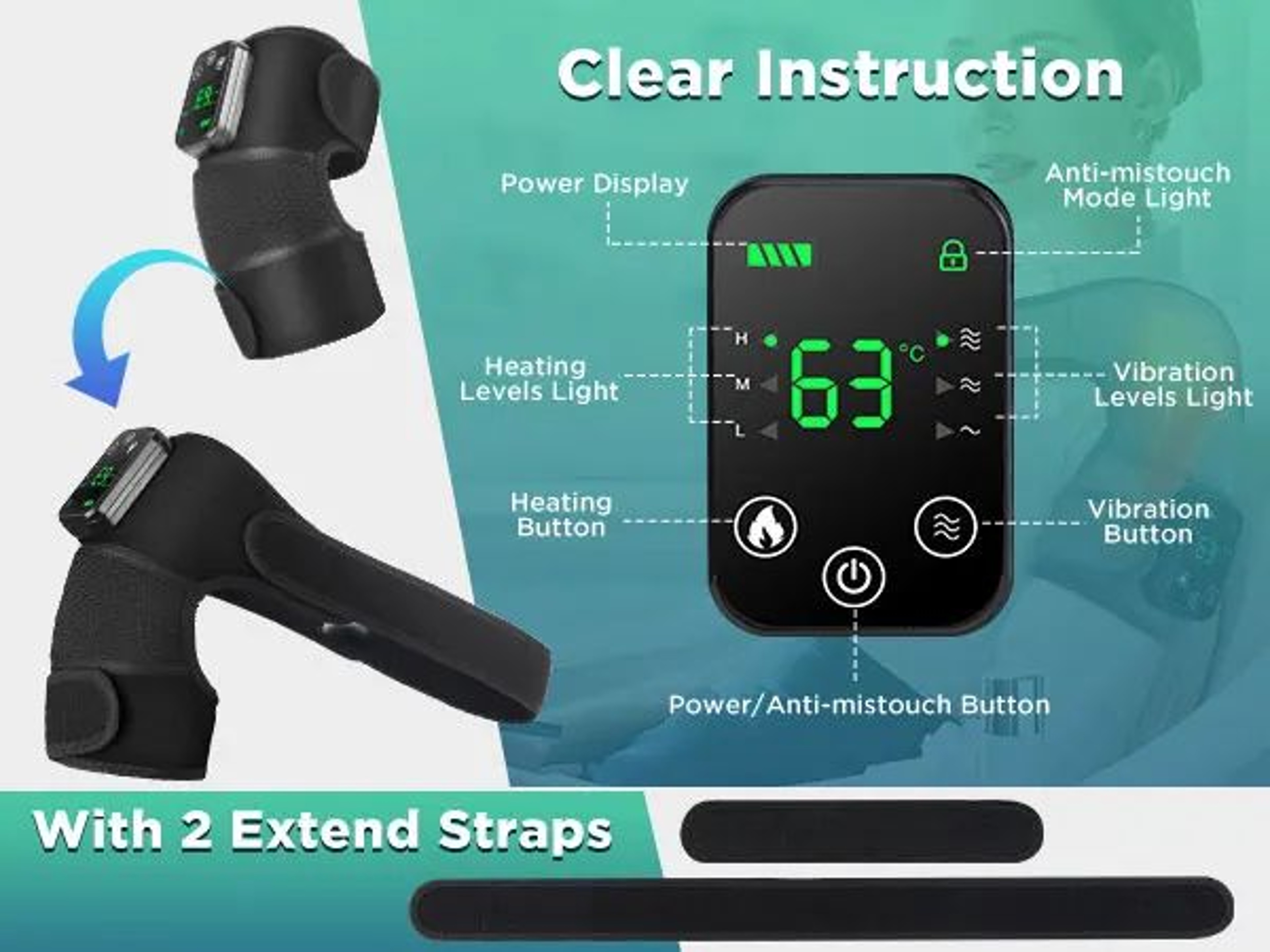 3 In 1 Heated Joint Brace For Knee Shoulder And Elbow 11